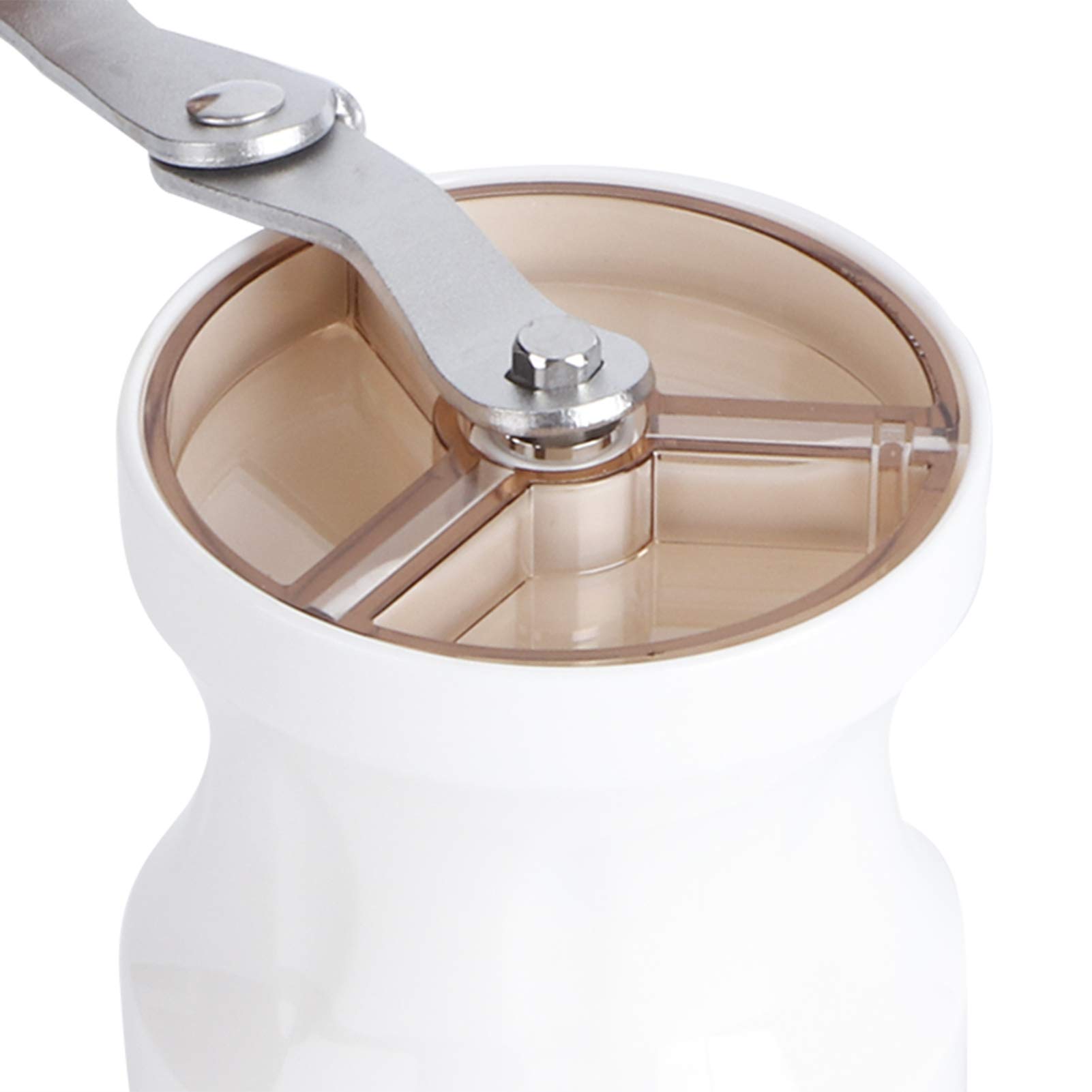 Premium Manual Coffee Grinder - Adjustable Hand Crank Mill for French Press, Drip Coffee & Espresso | Portable & Washable Mini Coffee Bean Grinder (White) | Perfect for Camping, Travel, Home Brewing & Office Use | Compact & Durable Design for Coffee Lovers
