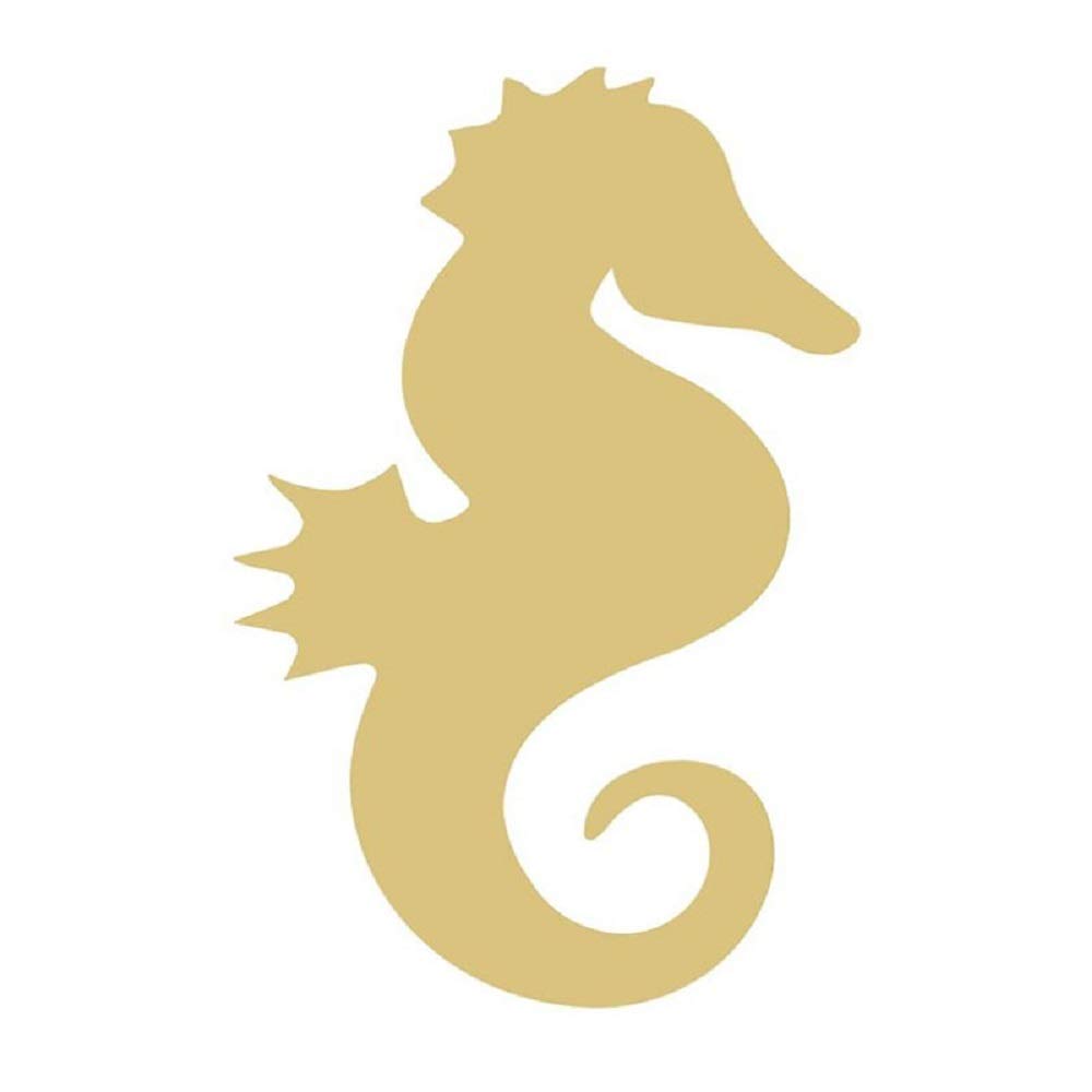 Seahorse Cutout Unfinished Wood Wall Art - Nautical Beach House Decor, MDF Sea Animal Shaped Canvas for Coastal Home, Bedroom & Bathroom Decor