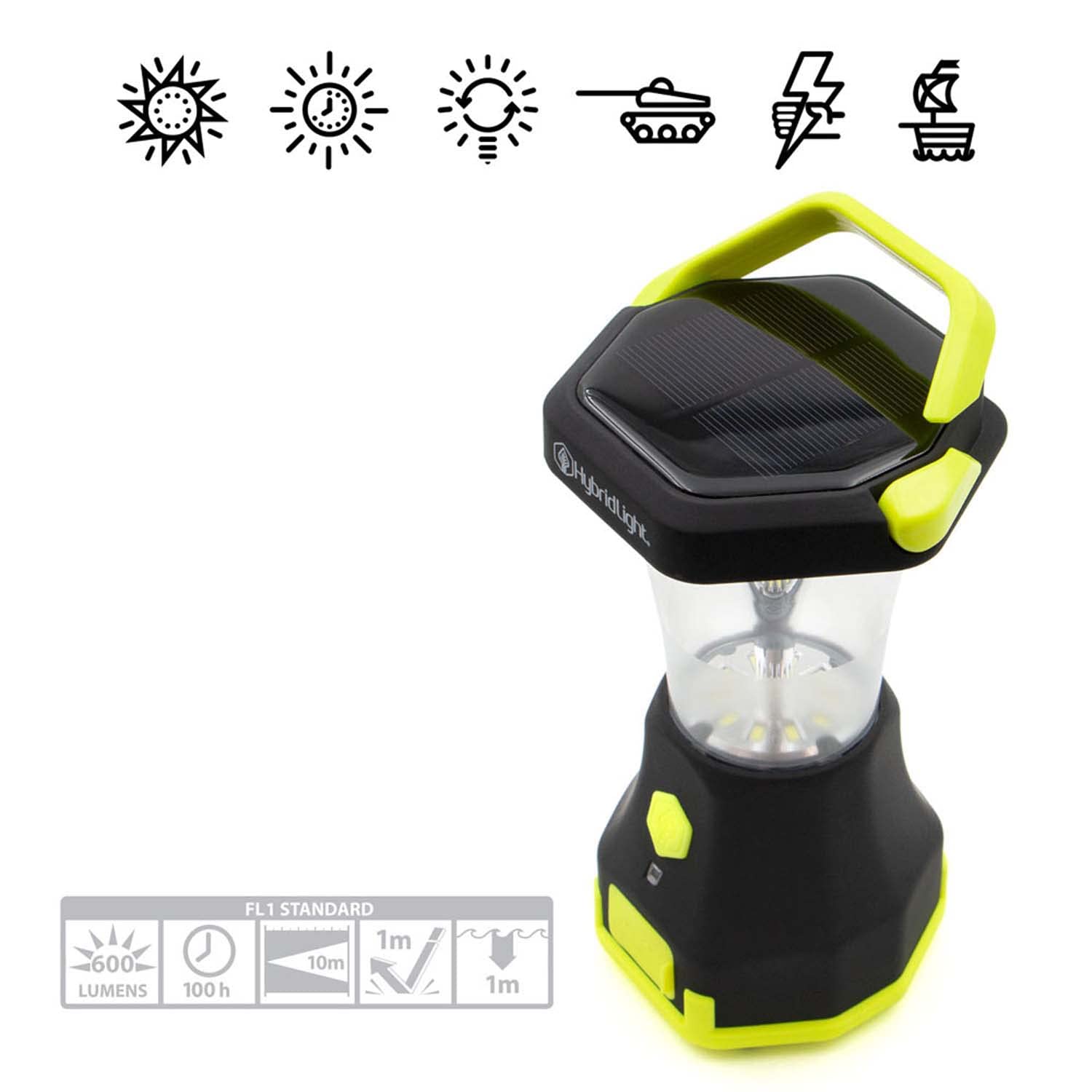 Atlas 600 Solar Powered LED Waterproof Camping Lantern with Micro USB Charger - Rechargeable Outdoor Light for Hiking, Emergency, Backpacking & Power Outages (Black)