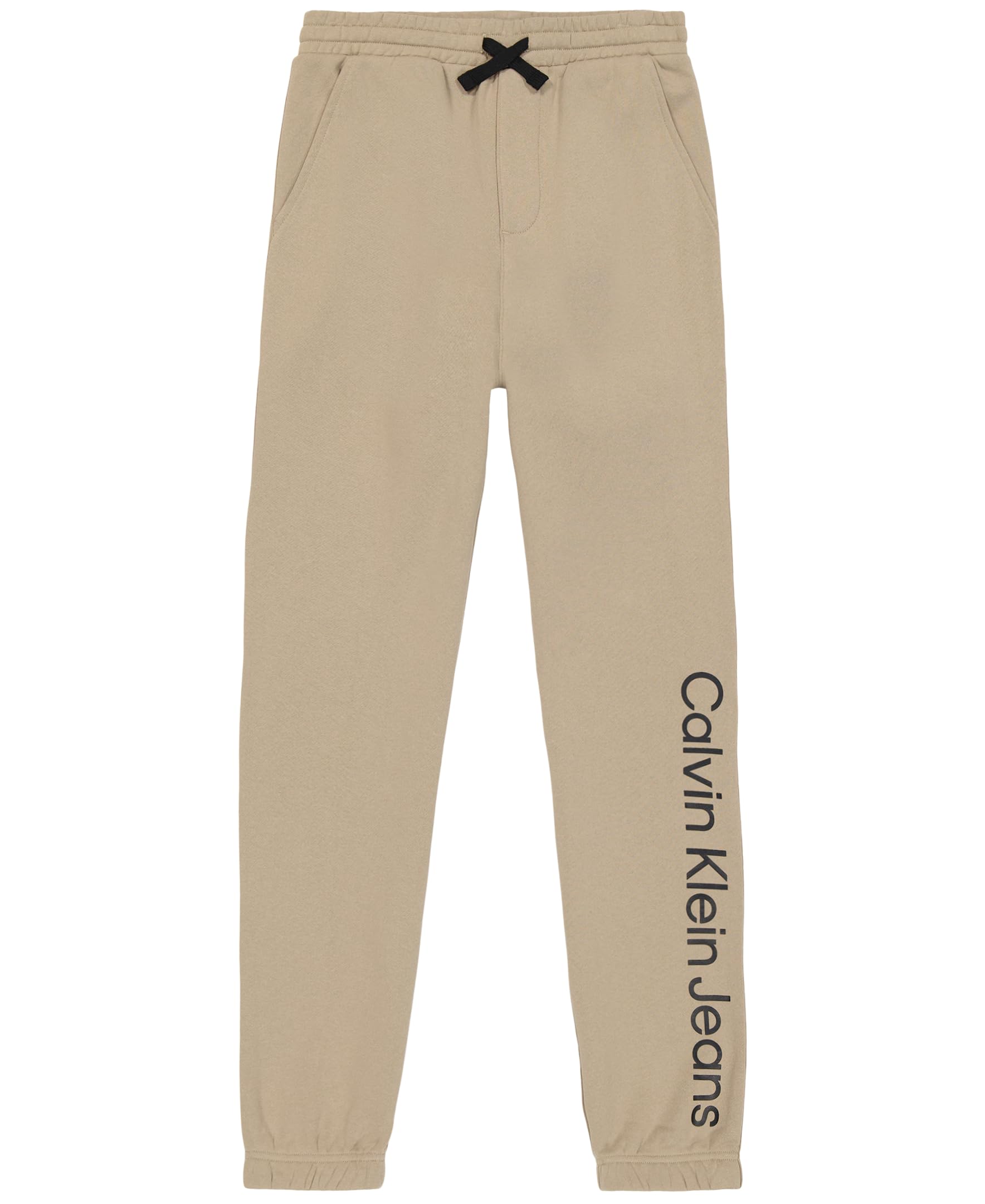 Calvin Klein Boys' Fleece Jogger Sweatpants with Drawstring & Pull-On Design - Soft Comfortable Athletic Pants for School, Play & Lounge Wear