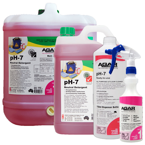 pH7 Neutral Agar Hard Floor Cleaner - Eco-Friendly & Non-Toxic Detergent for Wood, Tile & Laminate Floors - Perfect for Home, Office & Commercial Use