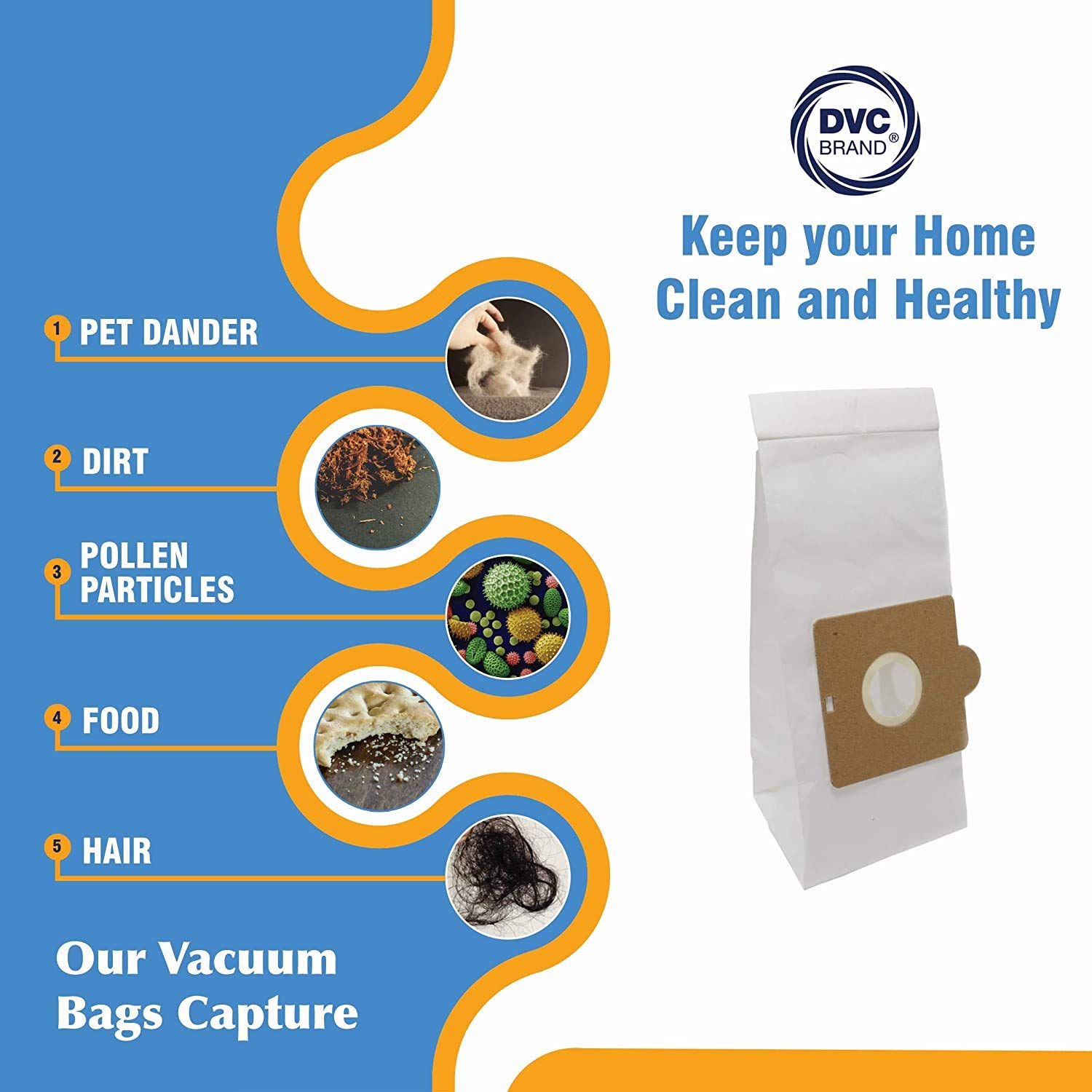 DVC Micro-Lined Paper Replacement Bags for Eureka Style T (Fits 970 & 980 Canister Models) - 6 Pack | Premium Dust Collection for Home Cleaning