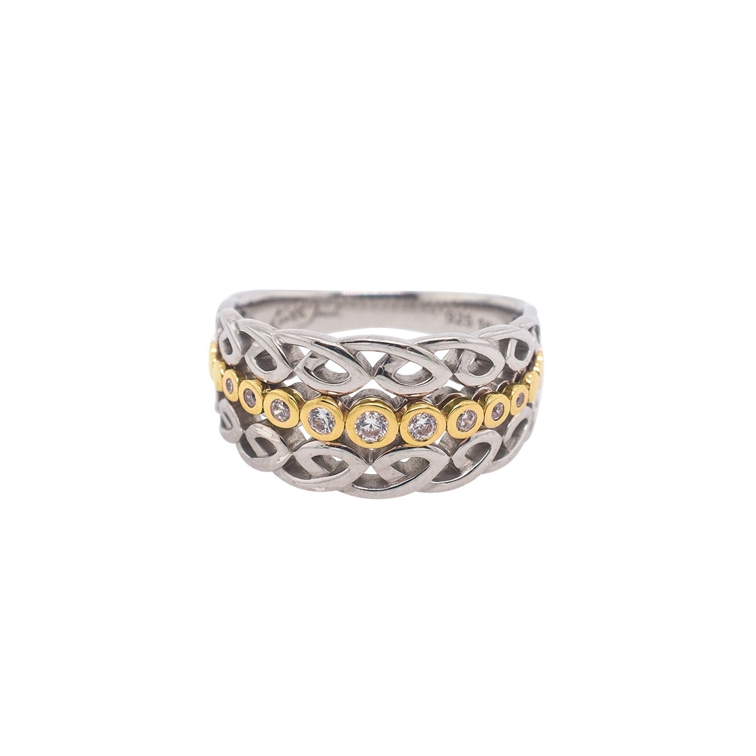 10k Rose Gold or Silver Bridge Ring for Women - Elegant Stackable Band for Everyday Wear, Wedding, Anniversary & Gift Giving