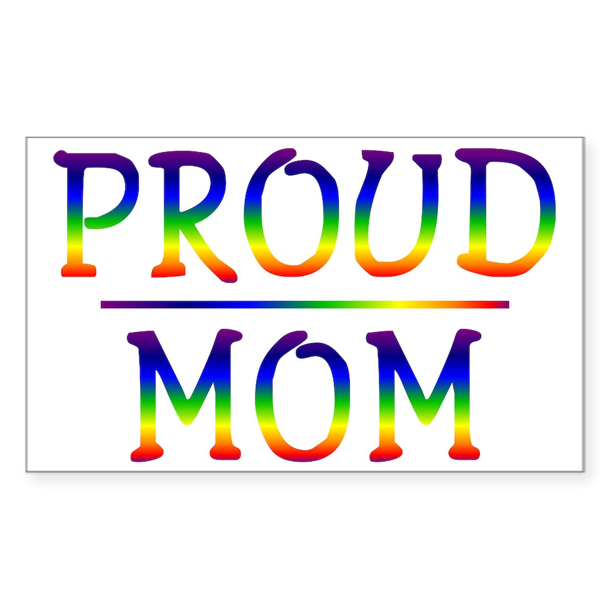 Proud Mom Rectangle Bumper Sticker - Waterproof Vinyl Car Decal for Windows, Laptops & Notebooks - Show Your Love on Vehicles, Laptops, and Home Decor