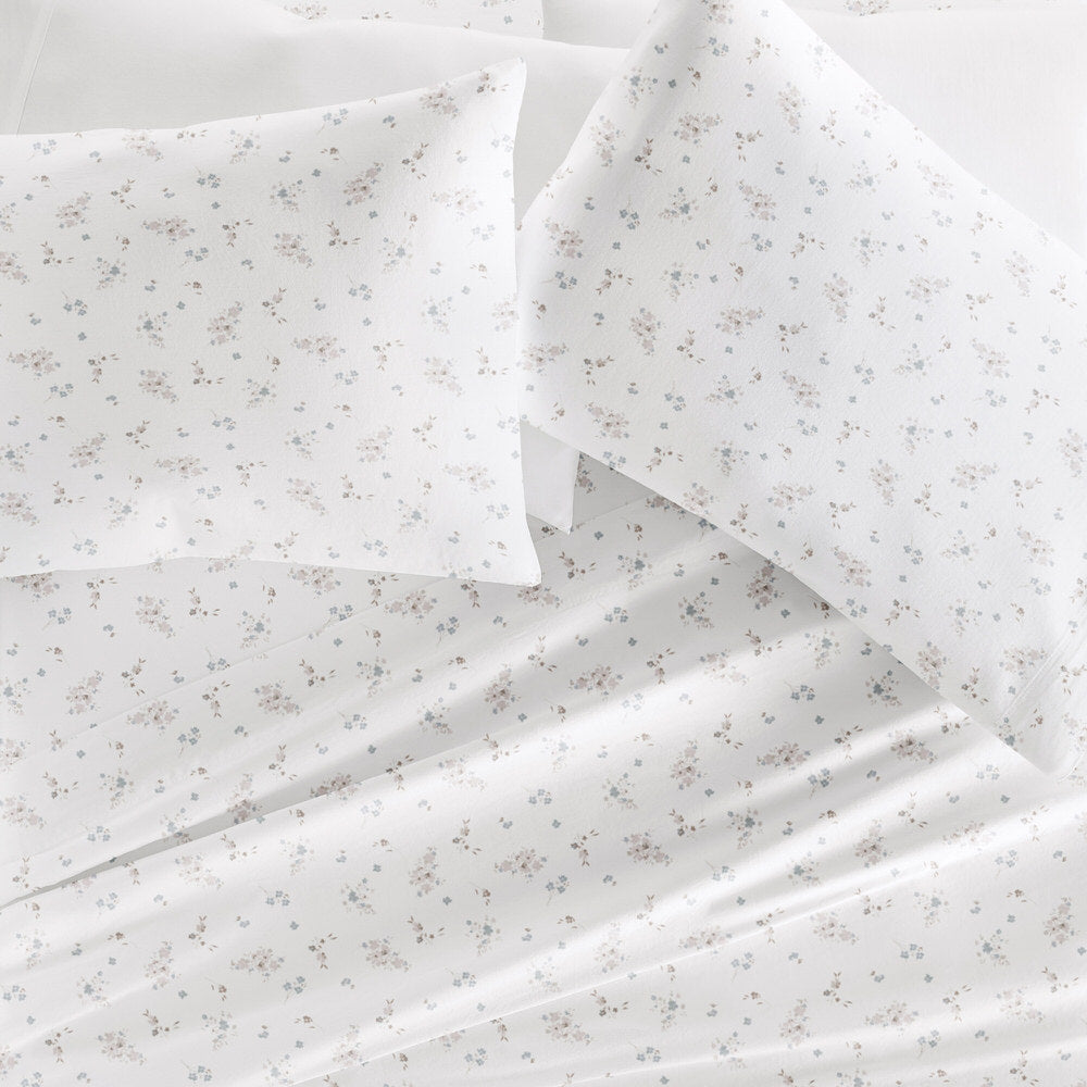 Bouquet Bliss 4-Piece Long Staple Cotton Sheet Set - Queen Size Bed Sheets for Ultimate Comfort & Breathability - Perfect for Master Bedroom, Guest Room & Luxury Hotels