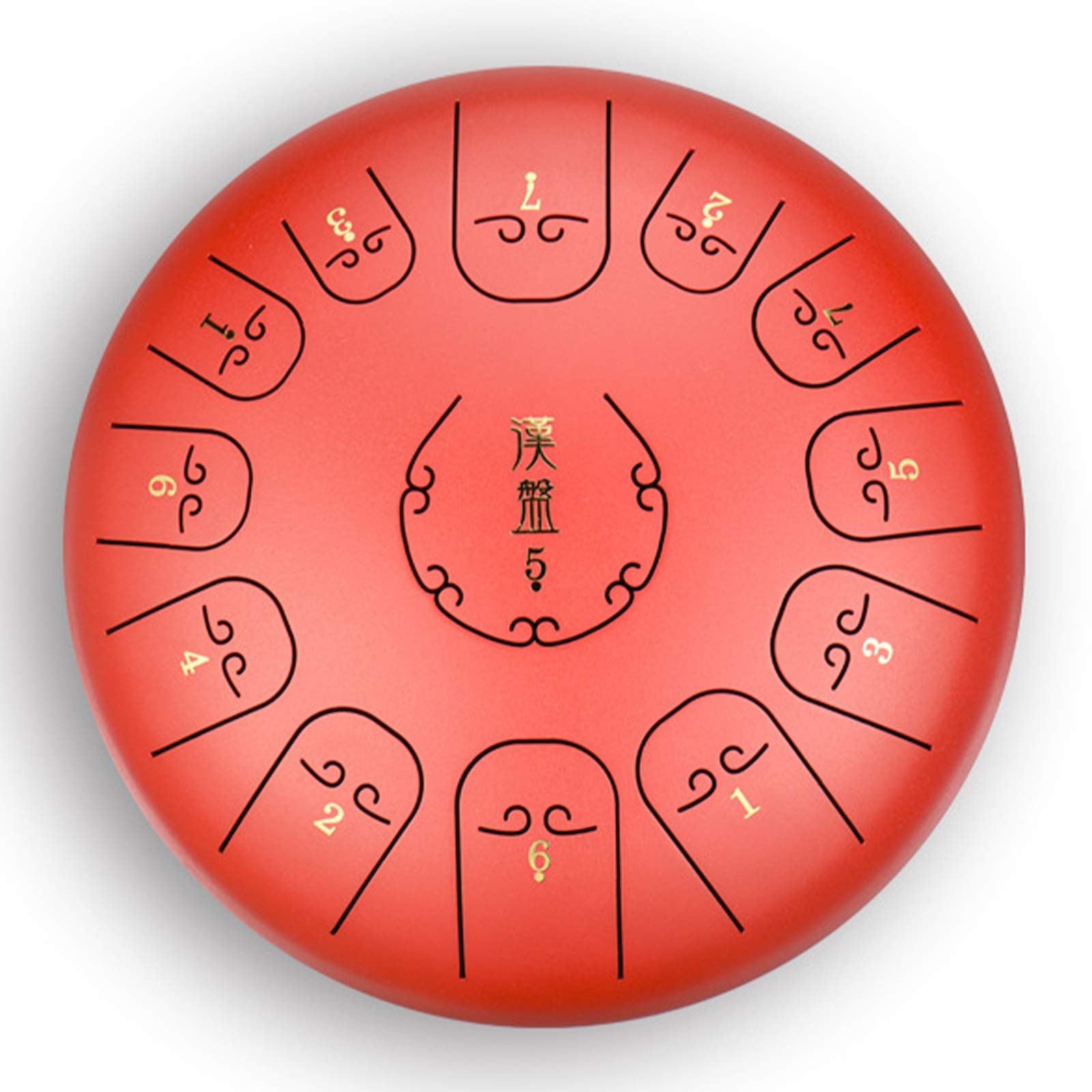 YUNSHAO 12 Inch Steel Tongue Drum - 13 Note Handpan with Travel Bag & Mallets | Percussion Instrument for Meditation, Yoga, Zen & Sound Therapy | Perfect for Music Therapy, Relaxation & Spiritual Healing (Red)