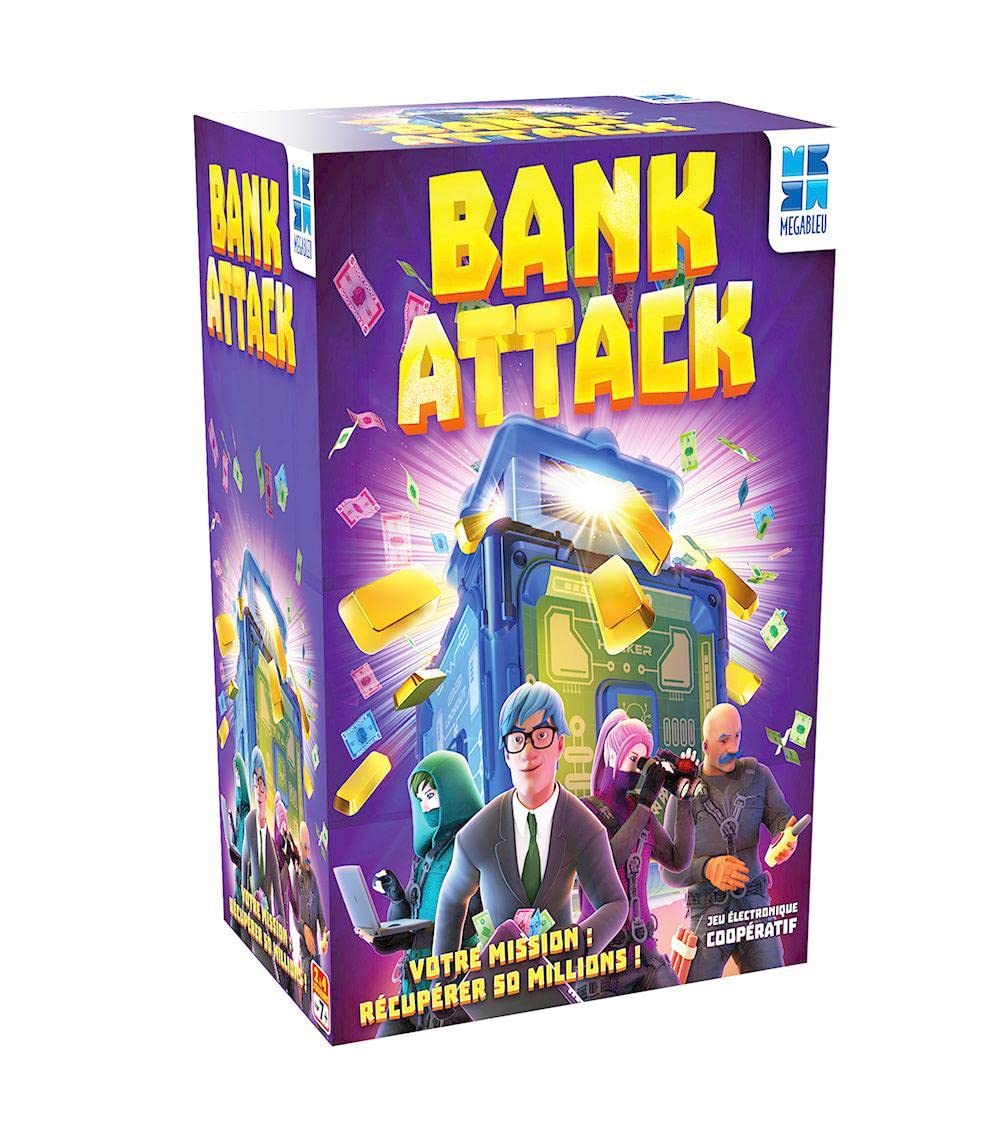 Megableu Electronic Game - Bank Attack Cooperative Board Game - Pull Off the Heist of the Century - 5 Levels - Family & Strategic Game for 2-4 Players (678059) | Perfect for Game Nights, Team Building & Family Bonding