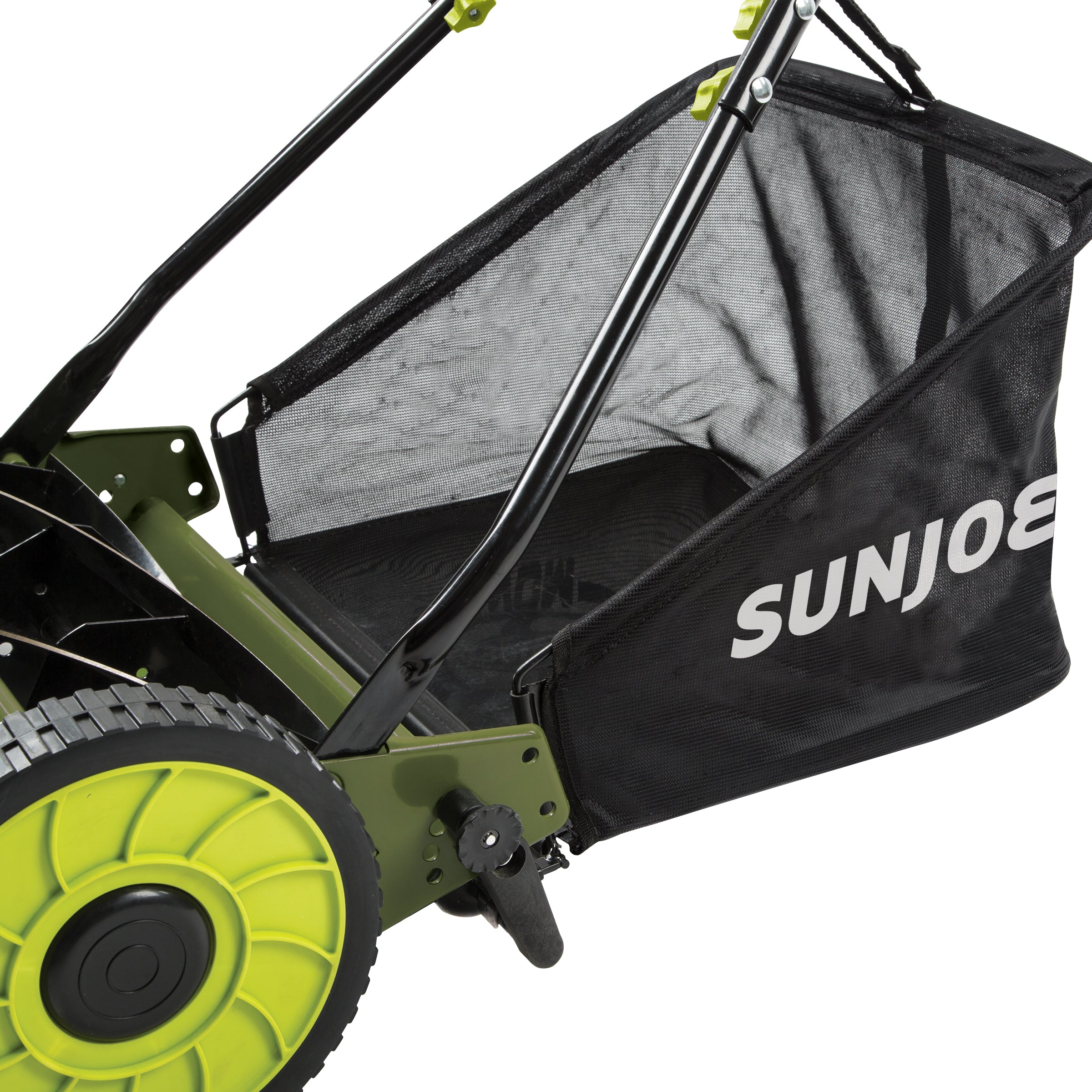 Sun Joe MJ500M 16-Inch Manual Reel Lawn Mower with Grass Catcher | 4 Adjustable Cutting Heights | Eco-Friendly Push Mower for Small to Medium Yards | Perfect for Eco-Conscious Homeowners & Pet-Friendly Lawns