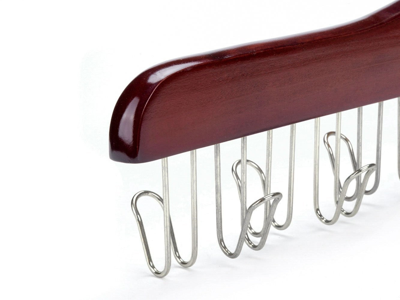 Premium Walnut & Chrome Wooden Belt Hanger - Durable Wall Mounted Organizer for Closet, Bedroom & Entryway Storage