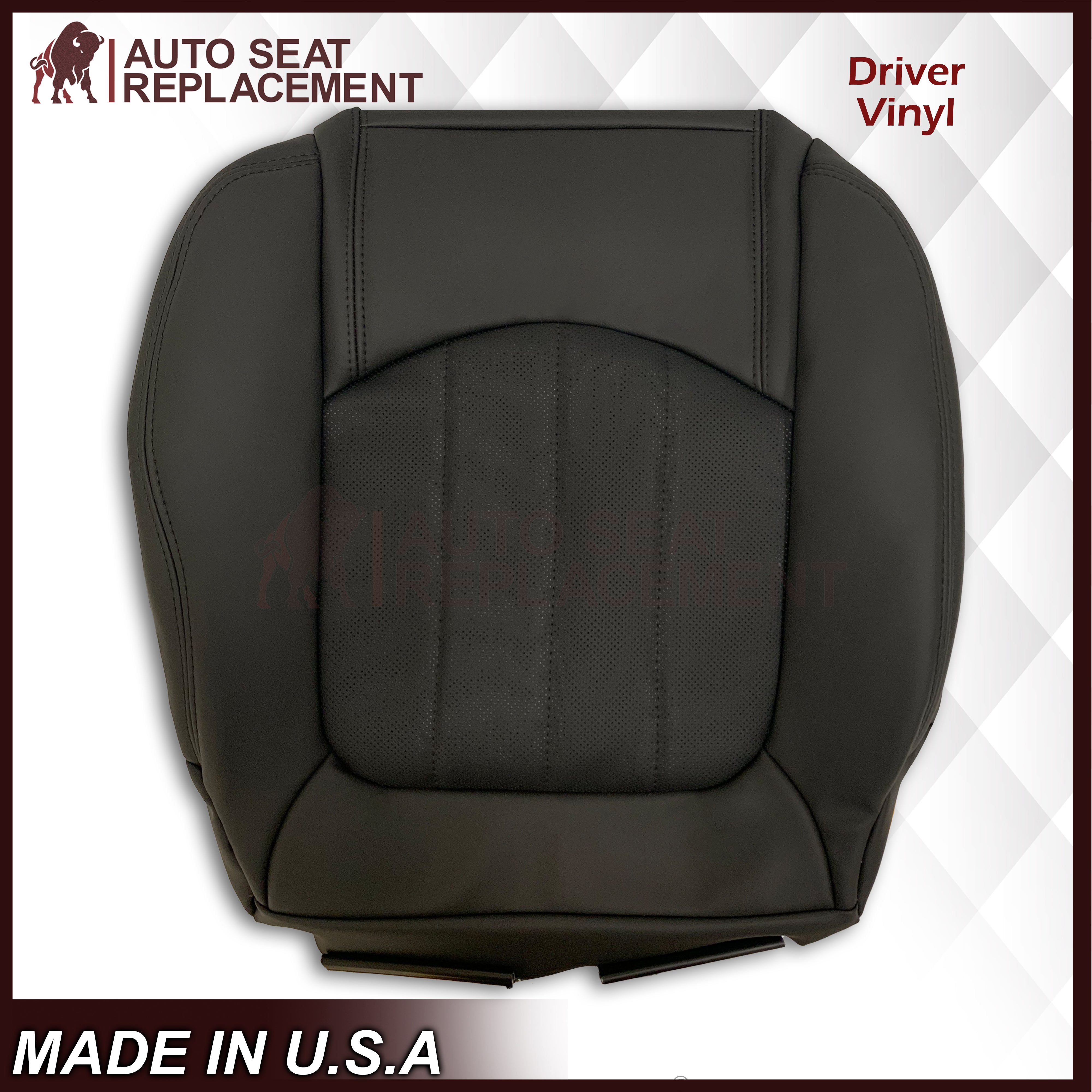 2009-2012 Chevrolet Traverse LTZ Black Perforated Seat Covers - Genuine Leather or Premium Vinyl Options for Driver & Passenger Seats - Perfect for Road Trips & Daily Commuting