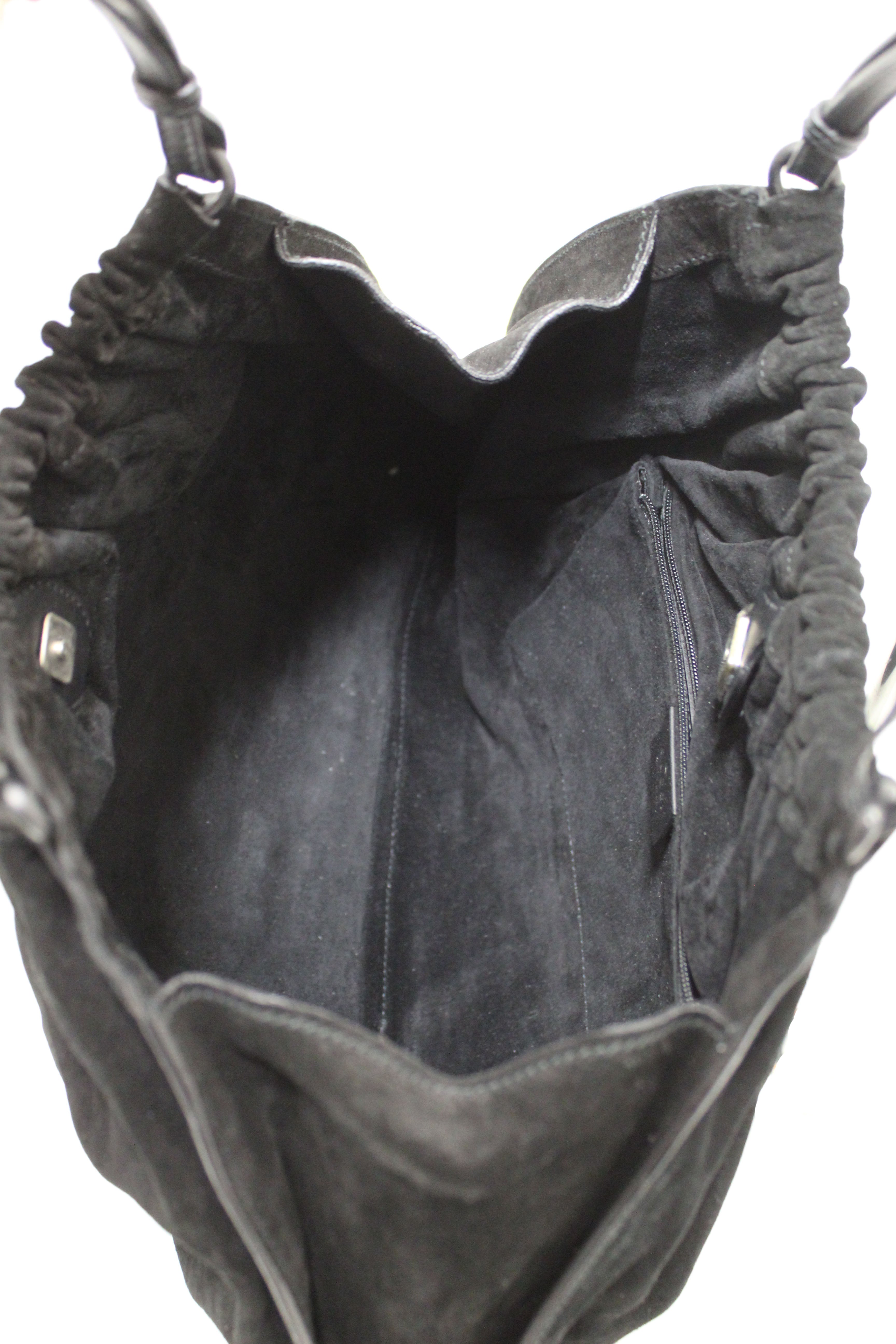 Authentic Gucci Black Suede Leather Hobo Shoulder Bag for Women | Luxury Designer Handbag for Everyday Use, Work & Evening Out