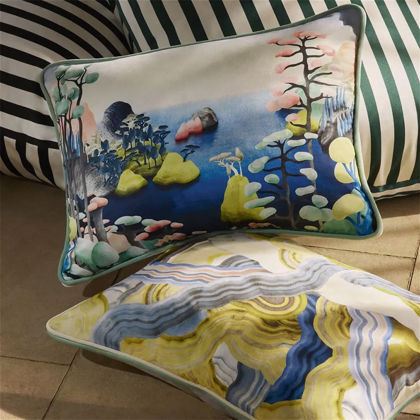Christian Lacroix Precious Iris Decorative Throw Pillow Cover - Luxury Floral Design Home Decor for Sofa, Bed & Living Room