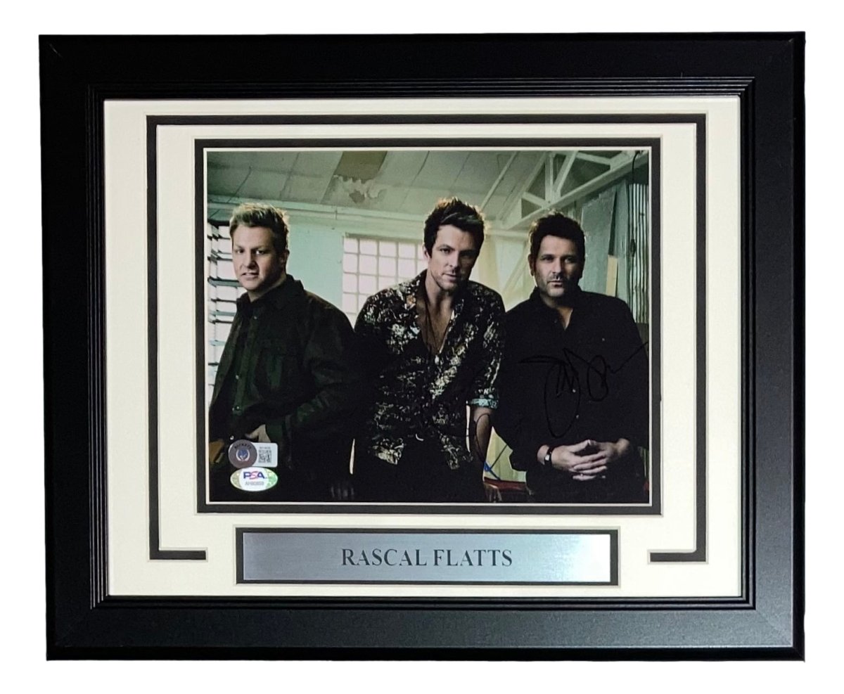 Joe Don Rooney Jay Demarcus Signed Framed 8x10 Rascal Flatts Photo with BAS+PSA Certificate - Perfect for Country Music Fans, Collectors, and Home Decor