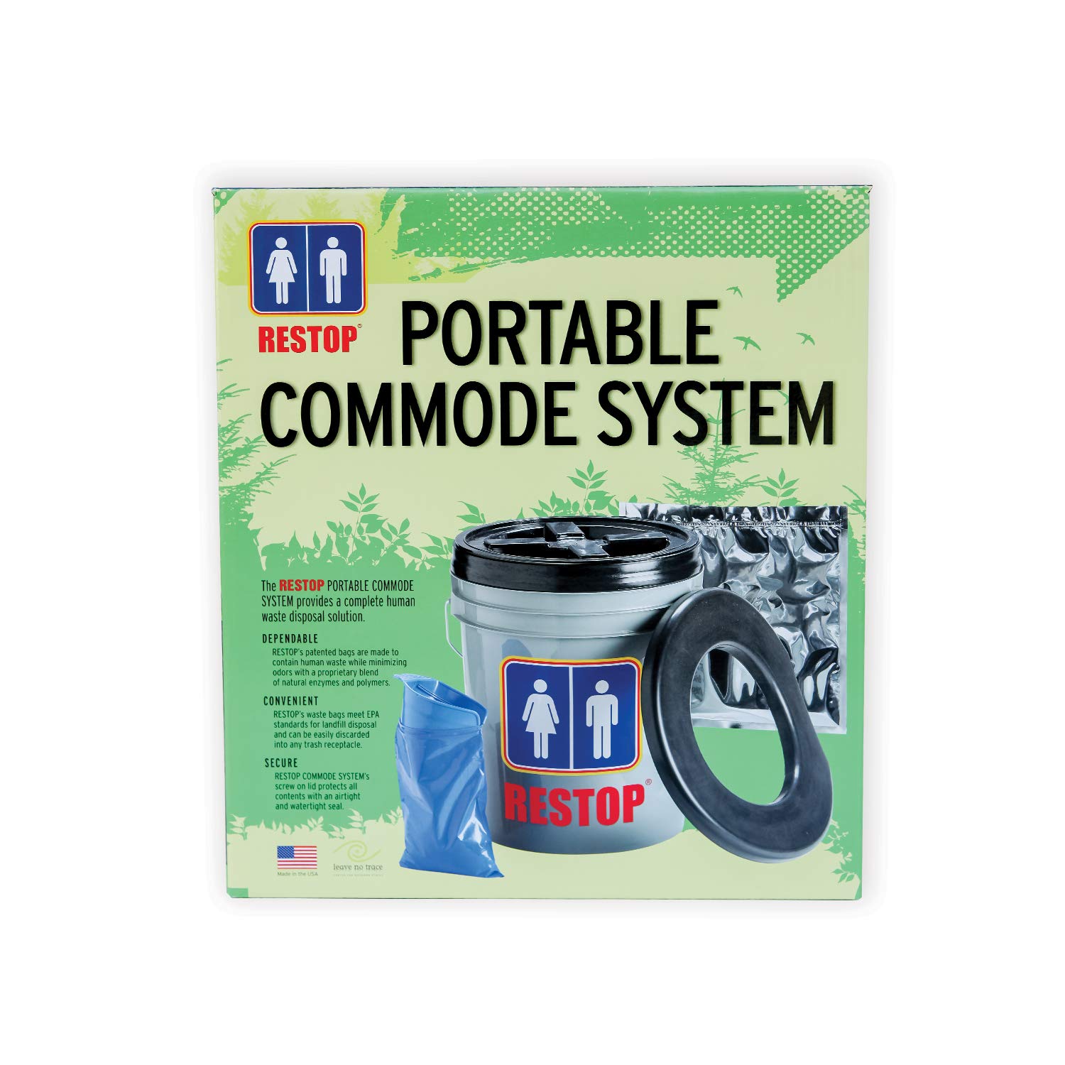 RS306 Commode System with Supplies (4 RS1 3-Packs, 6 RS2s) - Portable Toilet for Camping, Travel & Emergency Preparedness