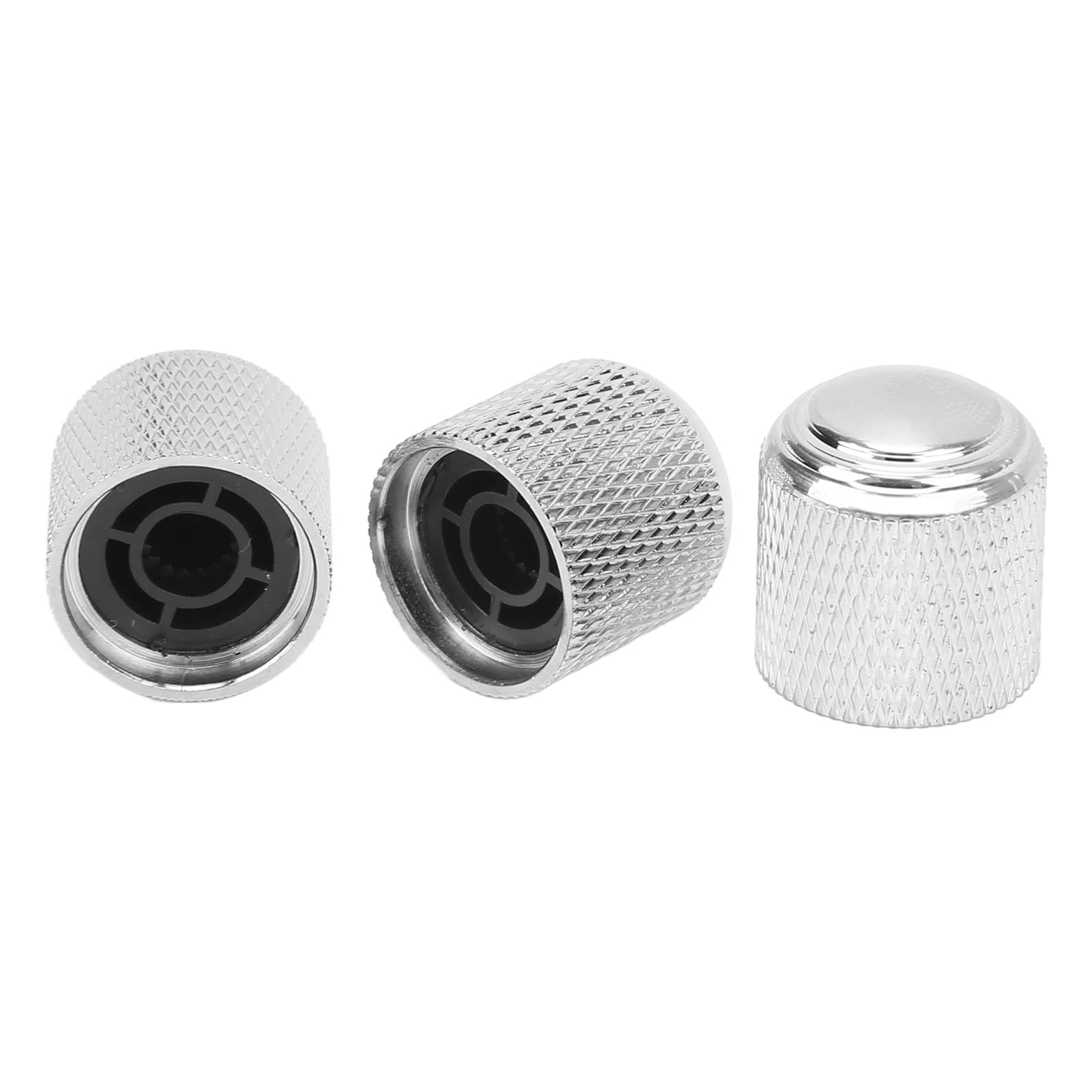 3Pcs Metal Dome Knobs for Electric Guitar Volume Control - Durable Aluminum Alloy Replacement Parts (Silver) | Perfect for DIY Guitar Repair & Upgrade, Stage Performance & Home Studio Use