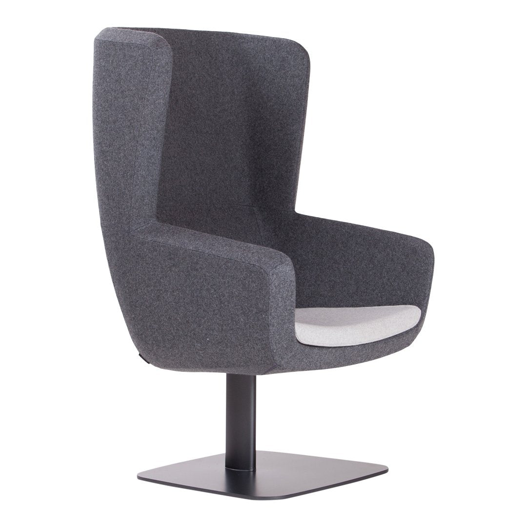 Arca Lounge Armchair with Plate Base - Modern Accent Chair for Living Room, Bedroom & Office - Comfortable Reading Chair with Sturdy Metal Base