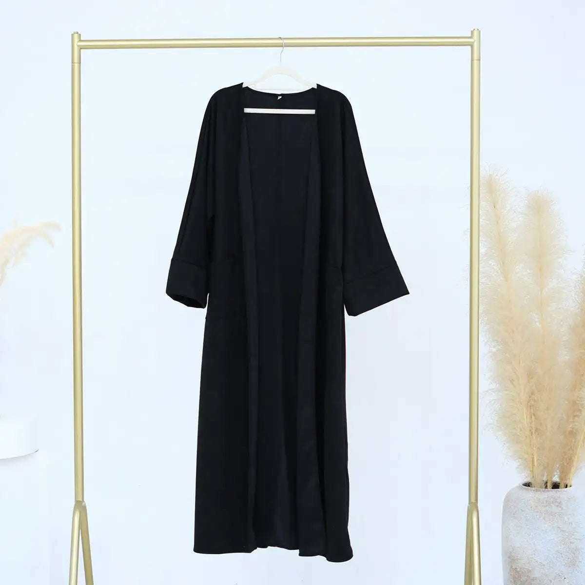 Soft Velvet Cardigan Open Abaya Coat for Women - Winter & Fall Fashion Outerwear - Perfect for Layering, Office Wear, and Special Occasions