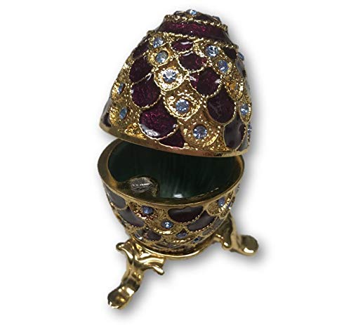 Exquisite A2O Mini Faberge Egg Jewelry Box - Handcrafted Trinket Storage for Rings, Necklaces & Keepsakes - Perfect Gift for Birthdays, Anniversaries & Home Decor