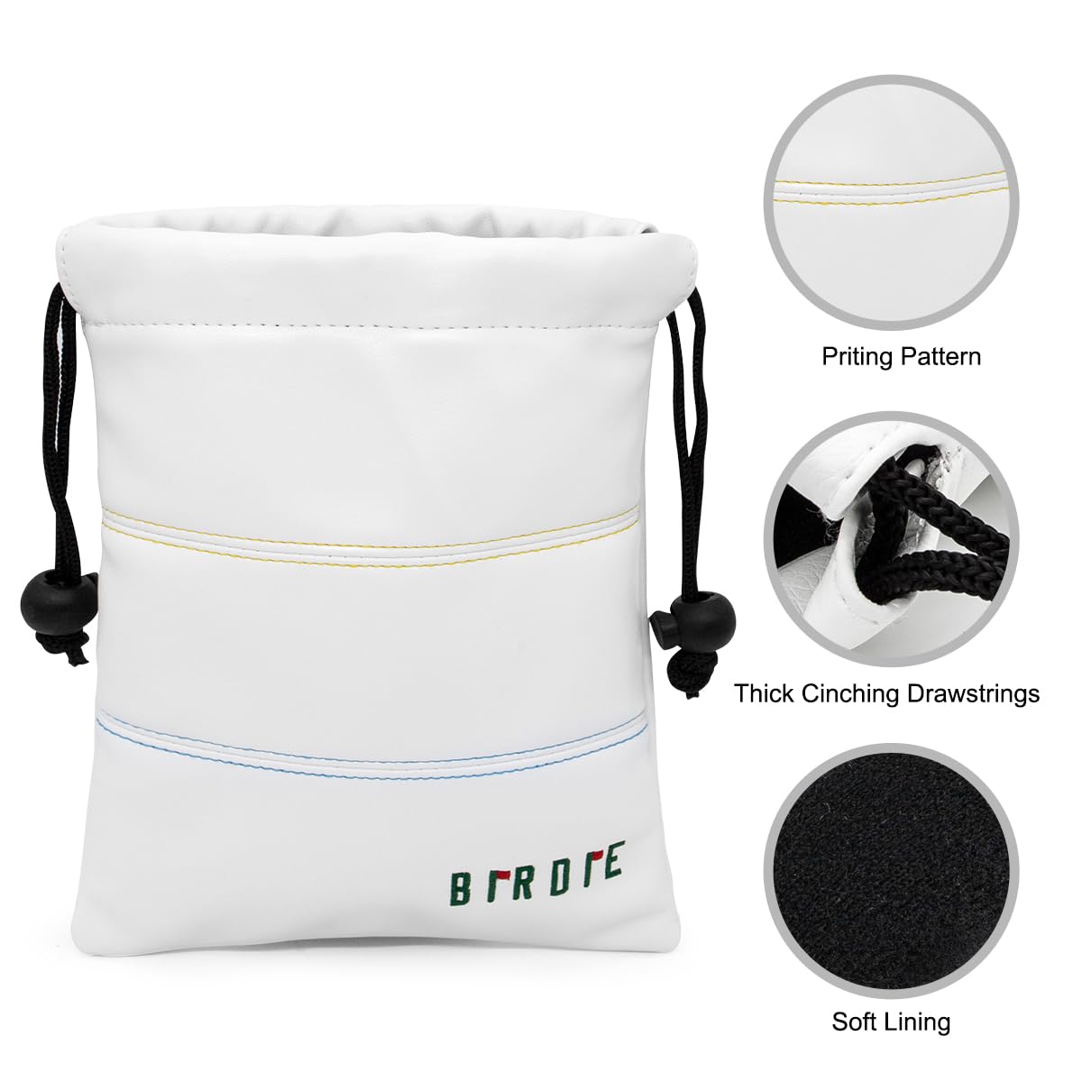 Premium Leather Golf Tee Pouch with Drawstring Closure - Durable Golf Accessories for Valuables & Essentials - Perfect for Golf Bags, Travel & On-Course Storage