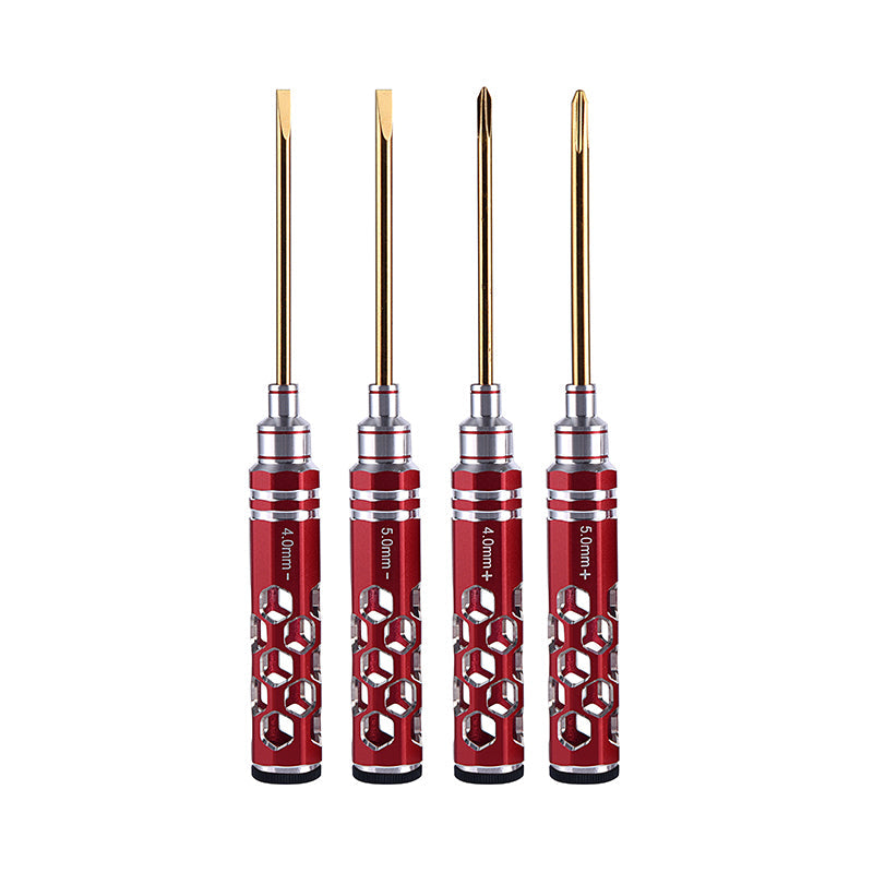 4-Piece Flathead & Phillips Screwdriver Set with Hex Nut Driver - Perfect for RC 1/10 Cars & 1/14 Trucks - Essential Tool Kit for RC Vehicle Maintenance and Repair