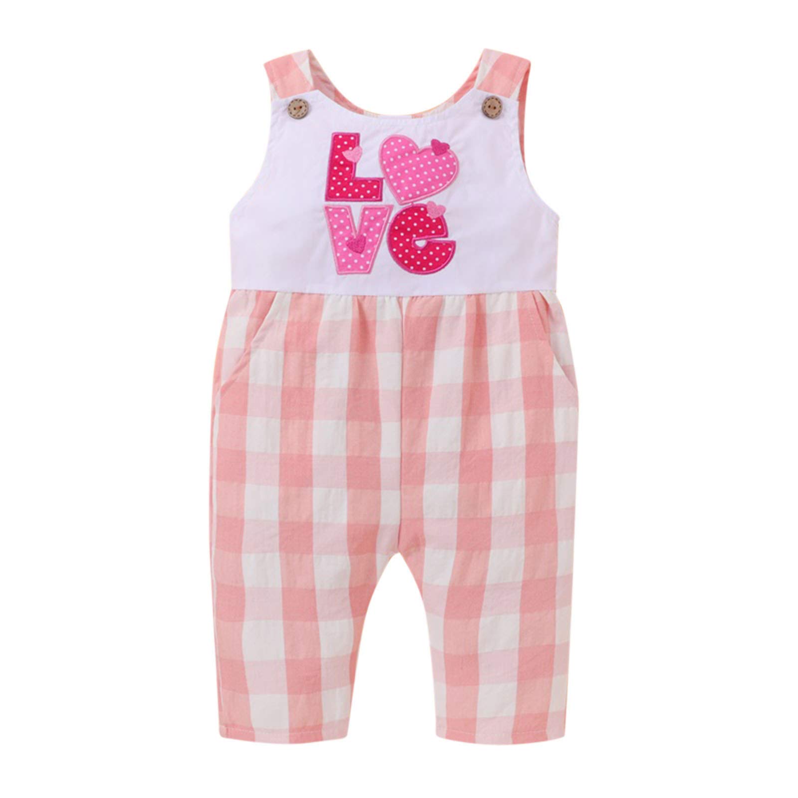 Valentine's Day Baby Girl Romper - Heart Print Sleeveless Jumpsuit for Newborns & Infants | Soft Cotton Outfit for Valentine's Photos, Parties & Special Occasions