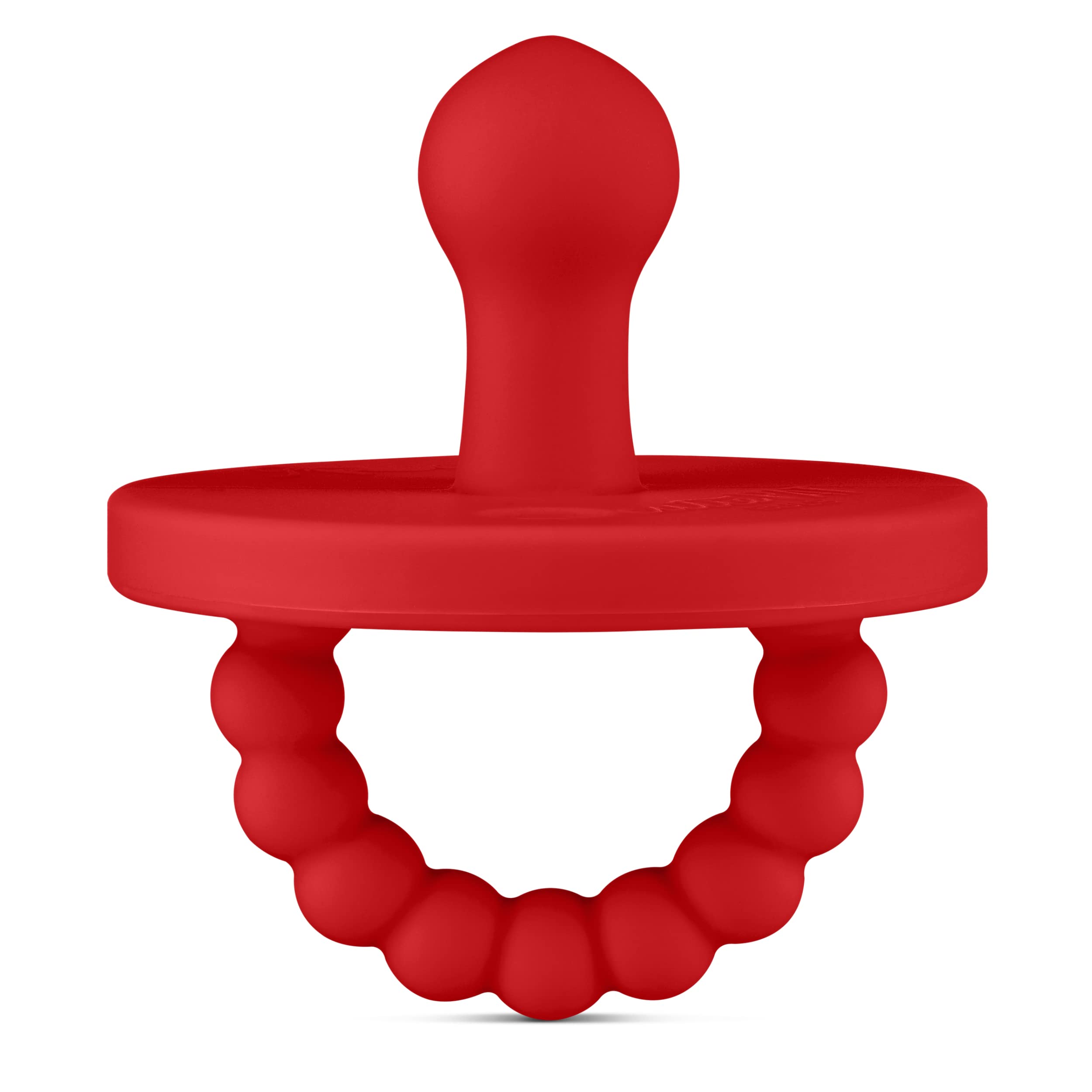 Ryan & Rose Cutie PAT Pacifier Teether - BPA-Free Baby Pacifier with Soothing Bulb Design (Red) - Perfect for Newborns, Infants & Toddlers for Comfort & Teething Relief