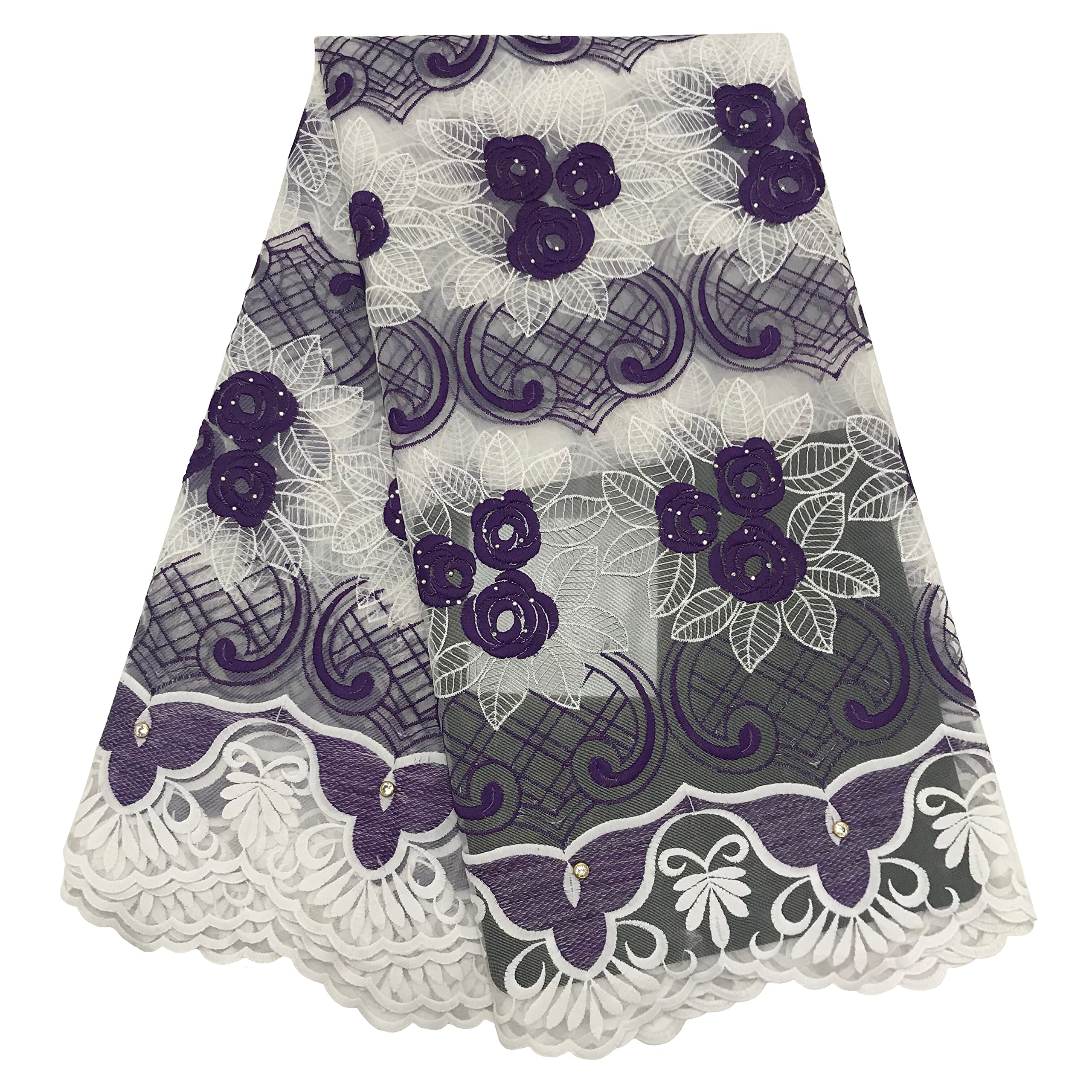 Premium Nigerian Milk Silk Lace Fabric - Soft Tulle with African Embroidery for Wedding Dresses & Christmas Party Gowns - Authentic African Bridal Lace by the Yard - Perfect for Special Occasions, Evening Wear and Cultural Celebrations