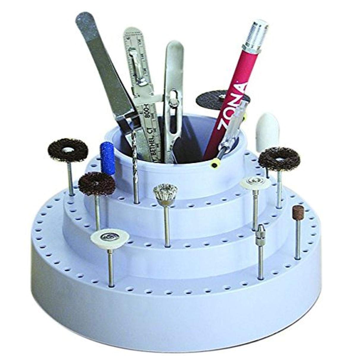 ZONA 37-865 Rotating Bur Holder for 114 3/32-Inch Shank Burs - 3-Inch Deep x 2-3/4-Inch Diameter Cup - Perfect for Dental Lab Tools & Jewelry Making Rotary Tools