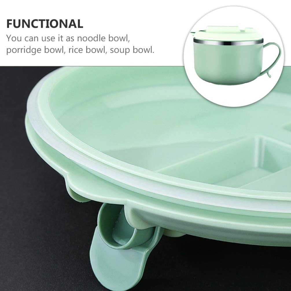 **Hemoton Stainless Steel Food Storage Container with Lid - Microwave Safe Instant Noodle Bowl, Rice Bowl & Mixing Bowl for Camping, Kitchen & Outdoor Use**