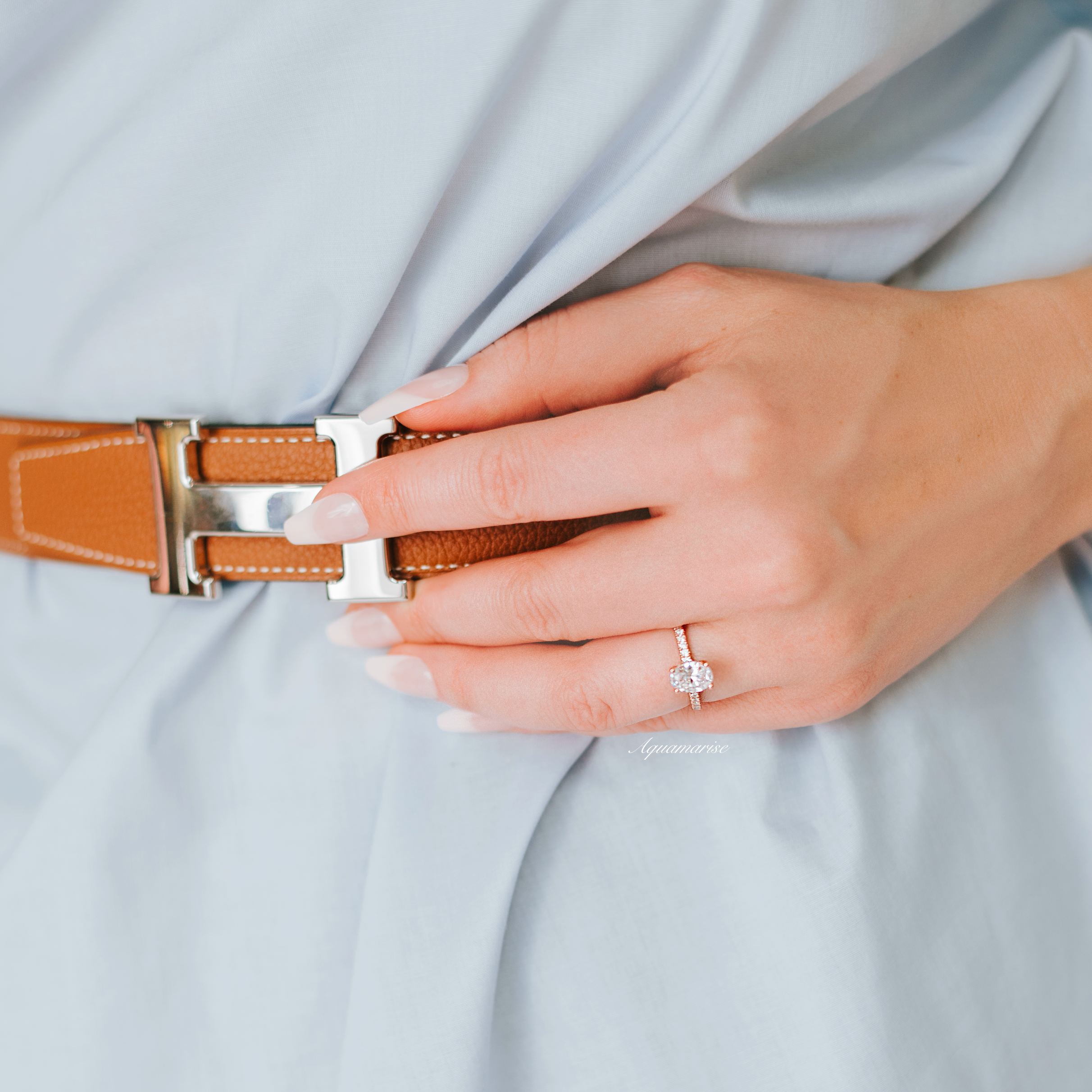 Elle Lab Grown Diamond Engagement Ring - 14K Solid Rose Gold Hidden Halo Setting (IGI Certified) | Perfect for Proposals, Anniversaries & Bridal Jewelry