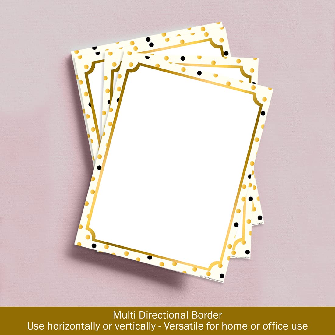 Barker Creek Gold Decorative Printer Paper - 8.5” x 11” Designer Computer Paper for Home, School & Office - 50 Sheets per Package - Perfect for Invitations, Letters & Craft Projects