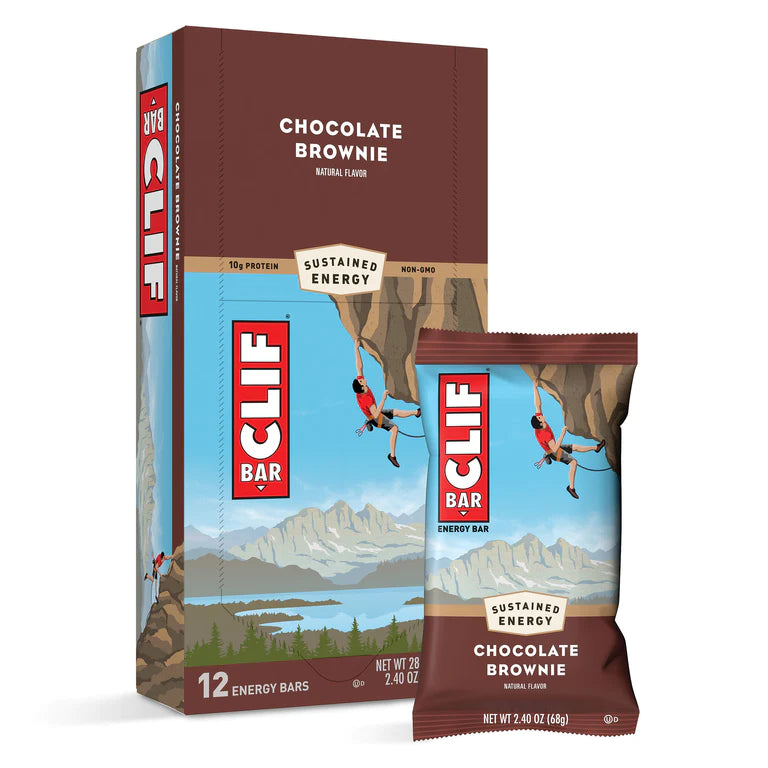 Clif Bar Chocolate Brownie Energy Bar - Organic, Gluten-Free Snack for Hiking, Camping & Workout - High Protein & Fiber On-The-Go Nutrition