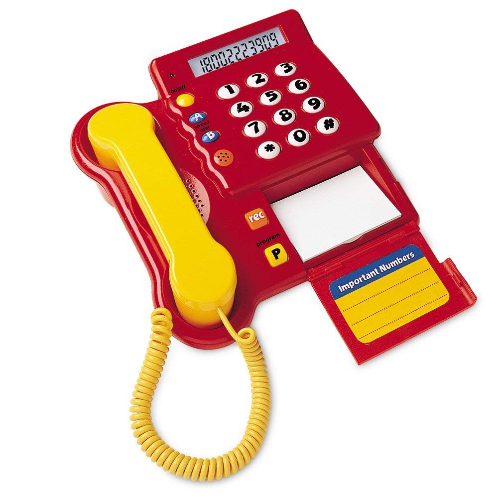 Learning Resources Pretend Play Teaching Telephone for Kids Ages 3+ - Educational Toy Phone with Pre-Recorded Greetings to Develop Memory Skills | Perfect for Preschool Classroom, Daycare & Home Playtime