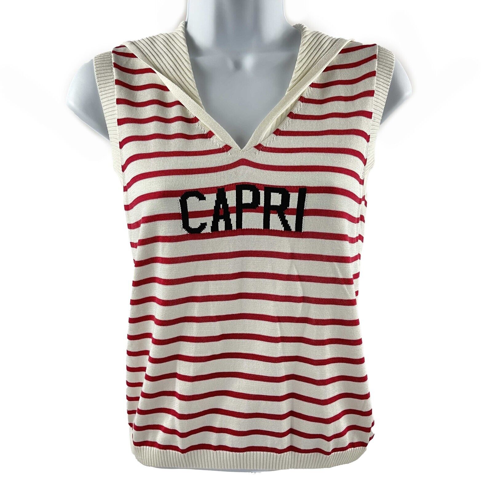Christian Dior Dioriviera Capri Striped Sailor Tank Top - Red, Size 34 (US 2) - Women's Summer Beachwear & Casual Fashion Top