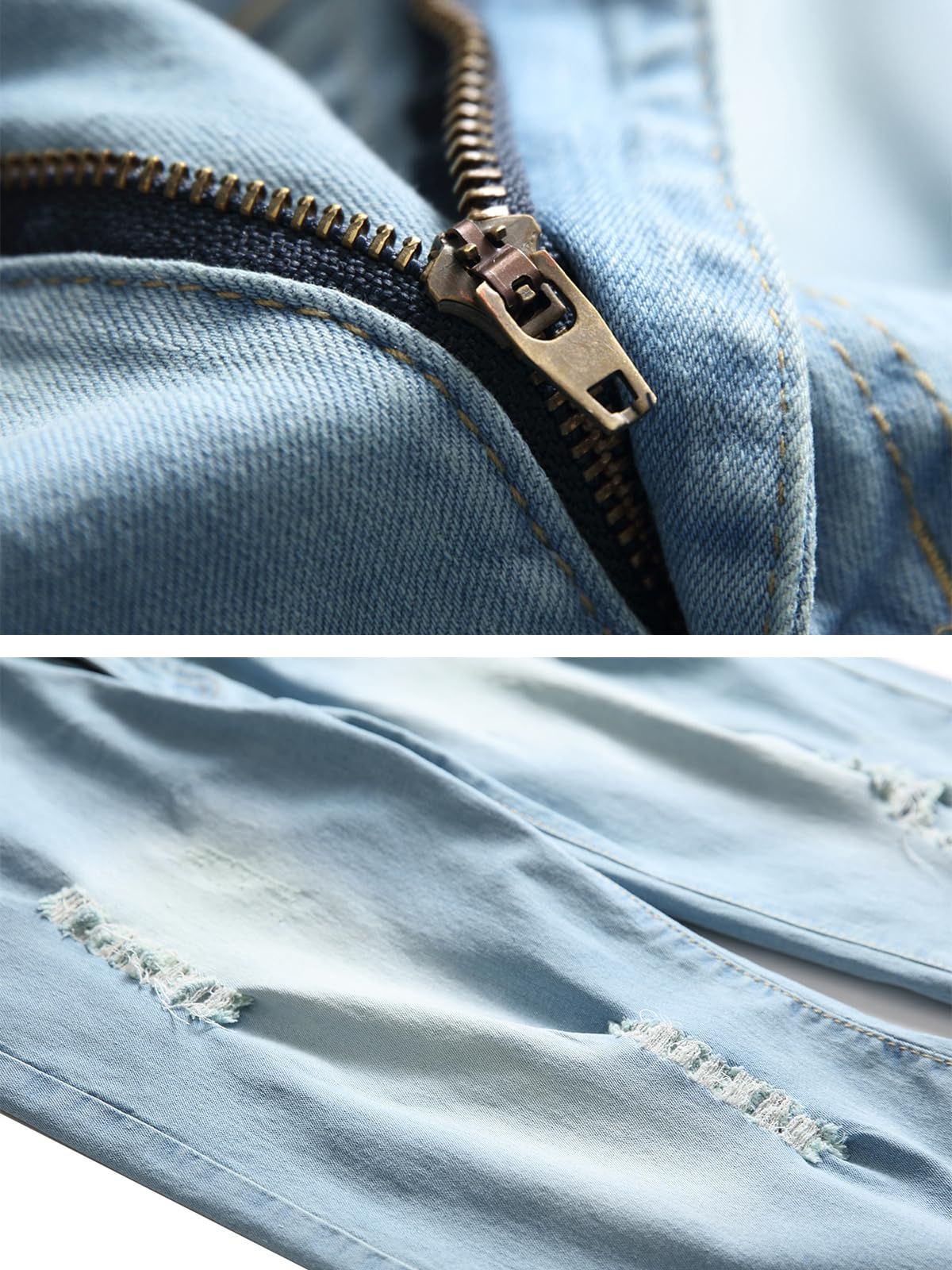 Litteking Men's Ripped Jean Shorts - Distressed Denim Shorts for Men with Pockets | Casual Summer Short Pants | Perfect for Beach, Vacation & Streetwear Fashion