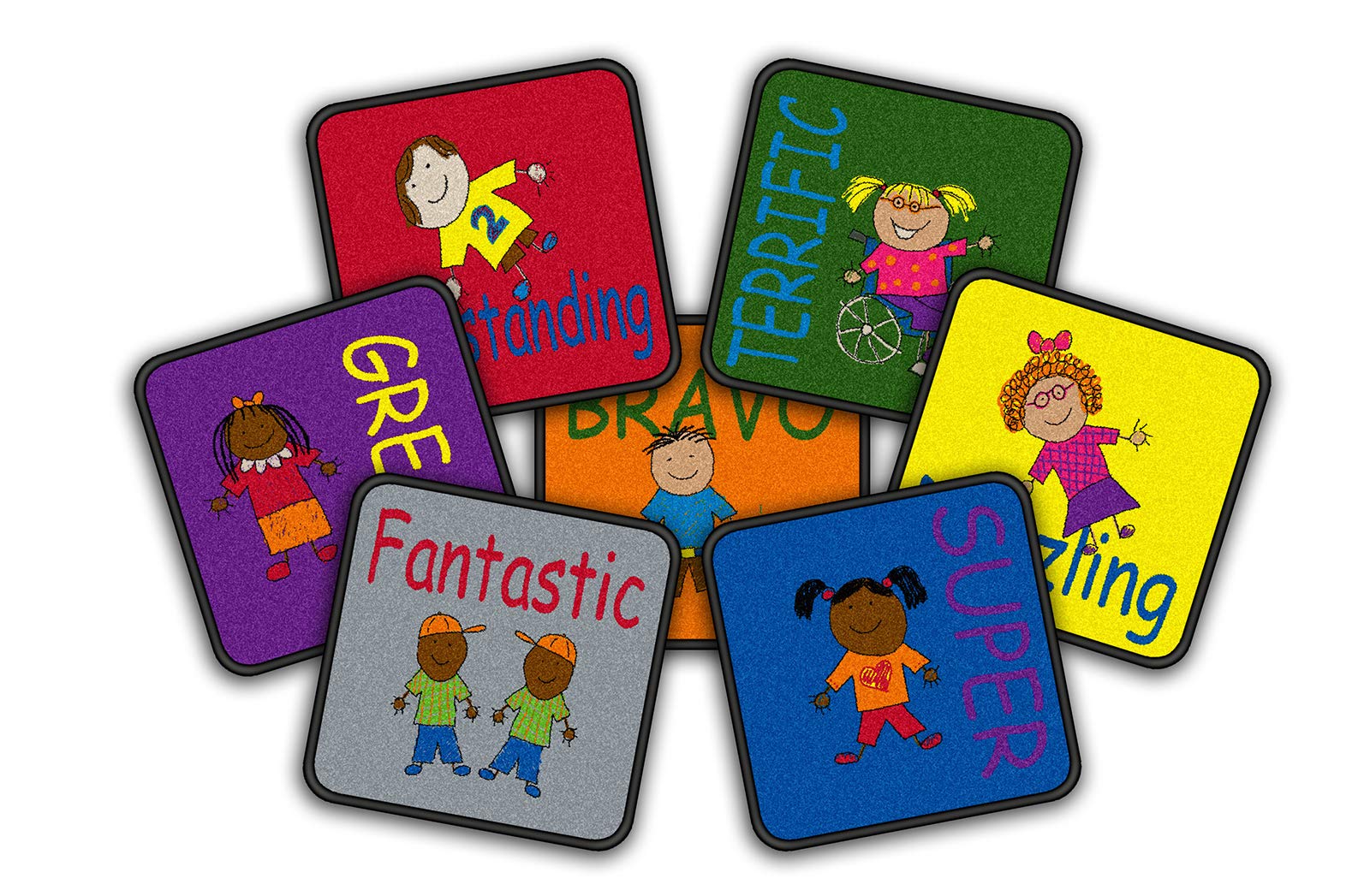 Flagship Carpets Cheerful Friends Seating Squares - 16