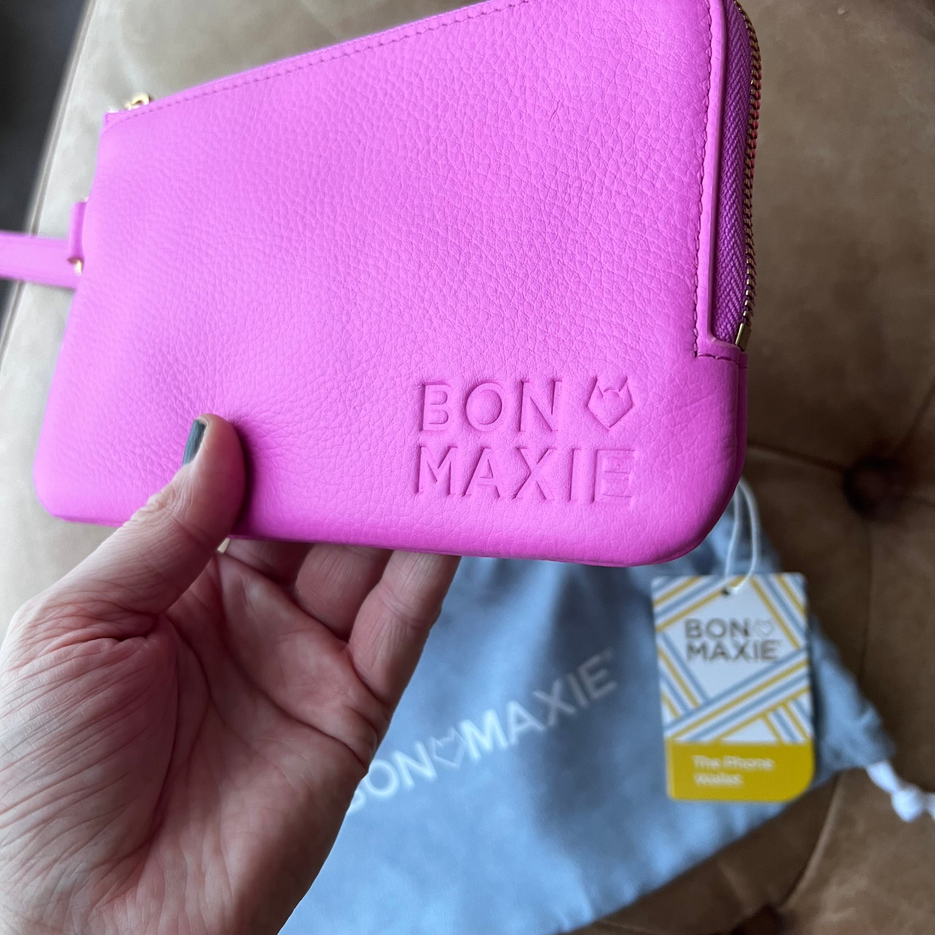 Premium Genuine Leather Phone Wallet Pouch with RFID Protection - Fuchsia Pink for Women | Slim Card Holder & Phone Case Combo | Perfect for Everyday Use, Travel, and Gift Giving