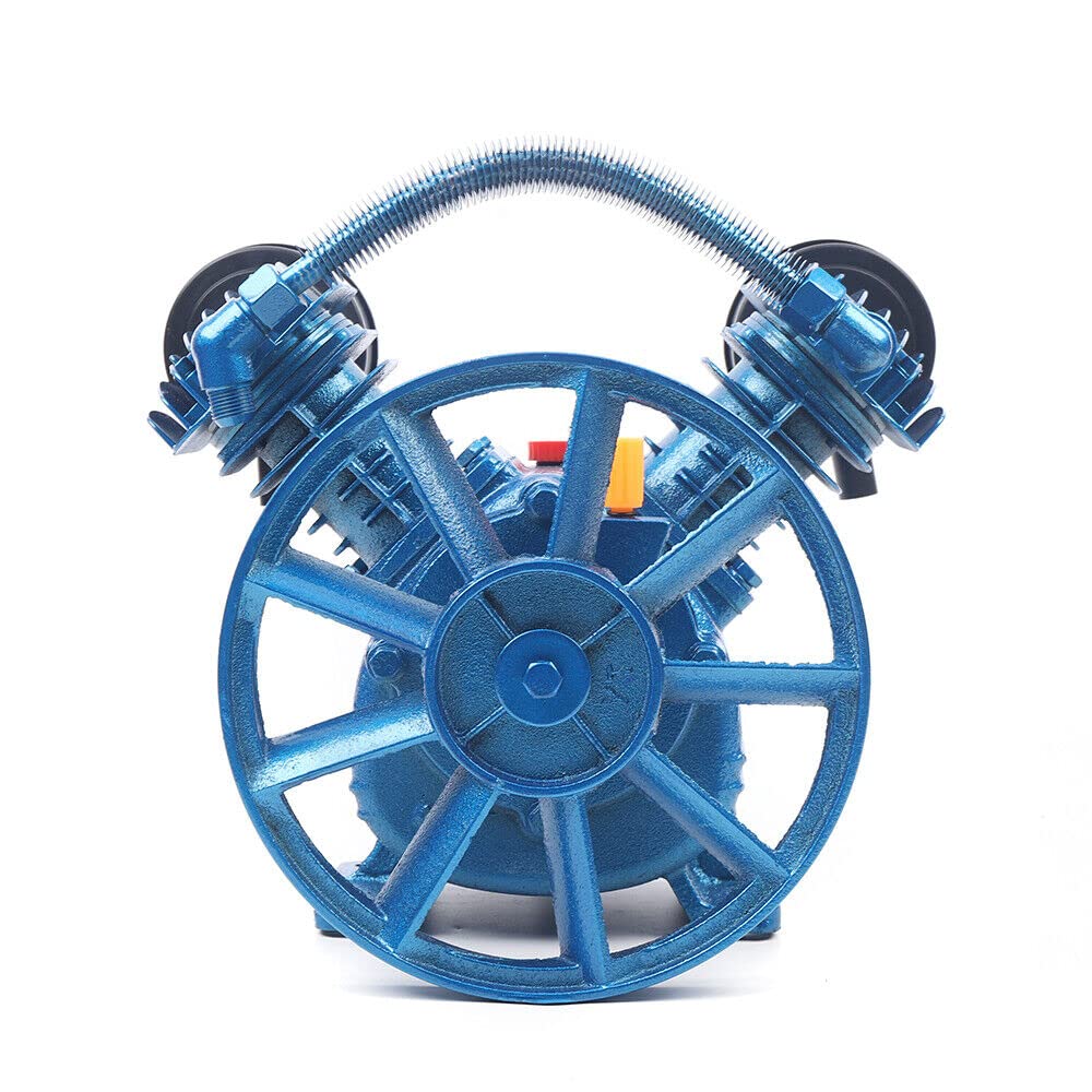 6CFM 2HP V-Twin Cylinder Air Compressor Pump Motor - Cast Iron Construction, 115 PSI - Ideal for Automotive Shops, Woodworking & DIY Projects