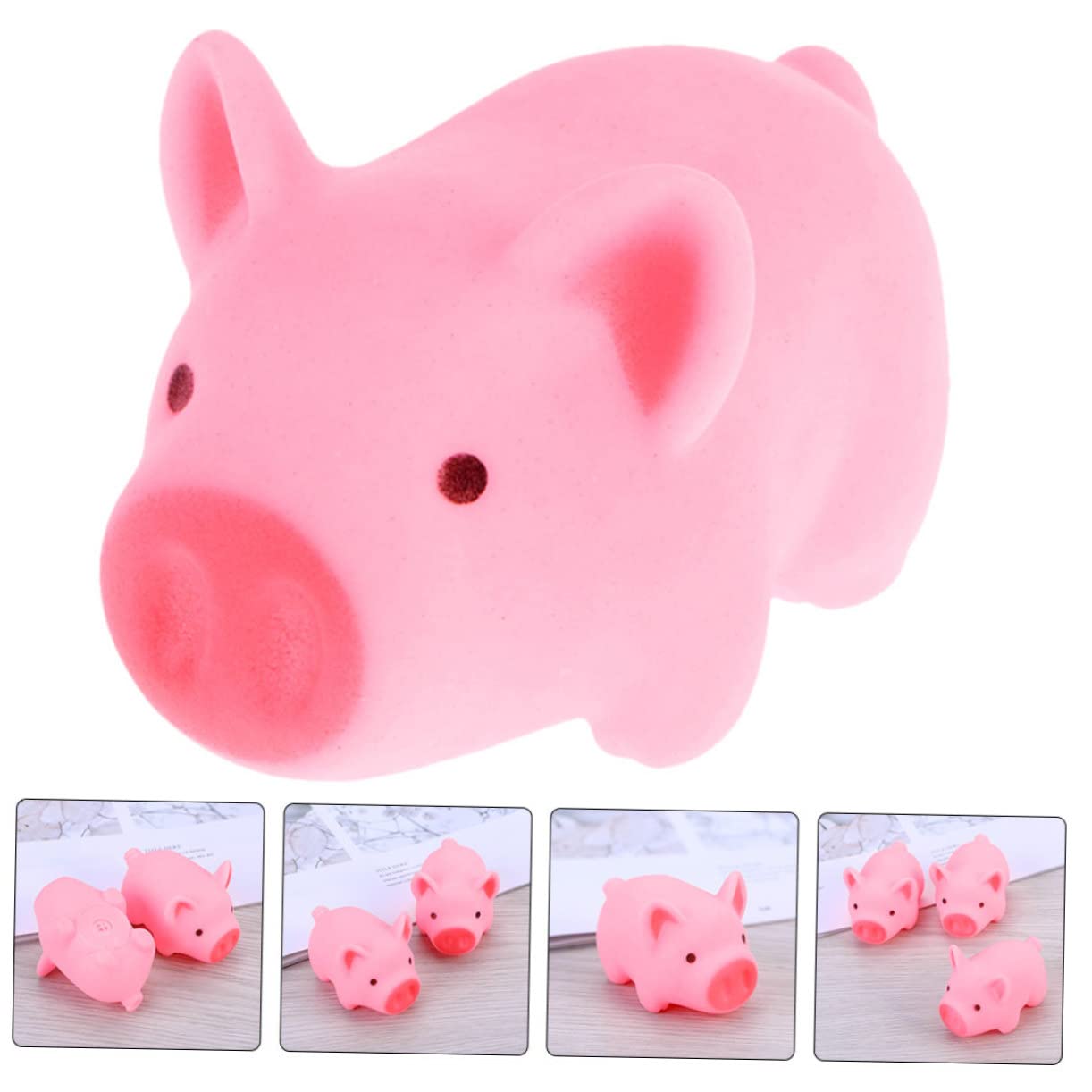 HEMOTON 30 Pcs Squeaky Piggy Bath Toys - Fun Pool Floating Toys for Toddlers & Kids, Plastic Animal Bathtub Play Set for Sensory Water Play & Baby Bath Time