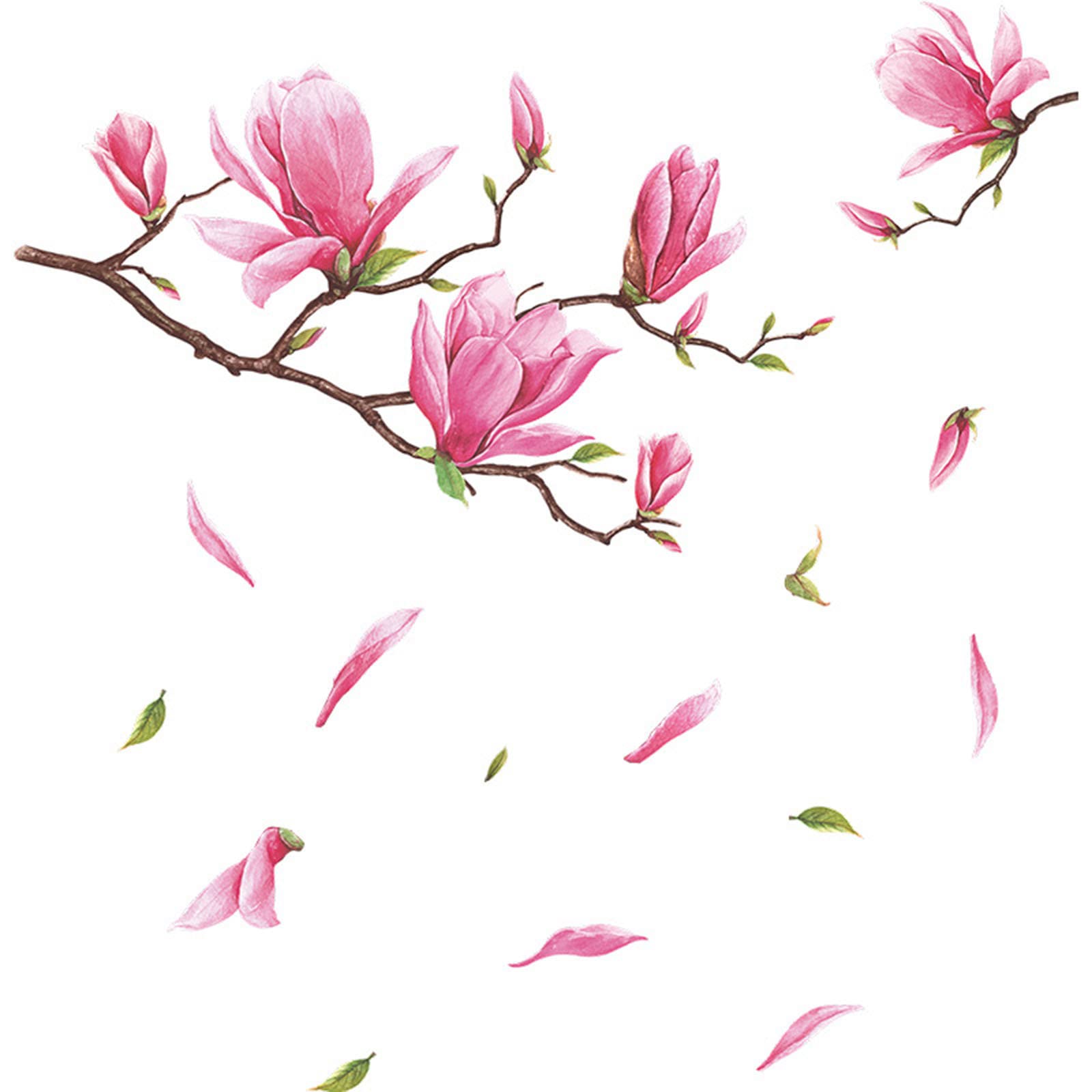 Self-Adhesive Wall Mirror Stickers - Elegant Magnolia Design for Bedroom, Living Room, Porch & Dresser Decor | Metallic Home Wall Decoration Set | Perfect for Home Improvement, DIY Projects & Interior Design