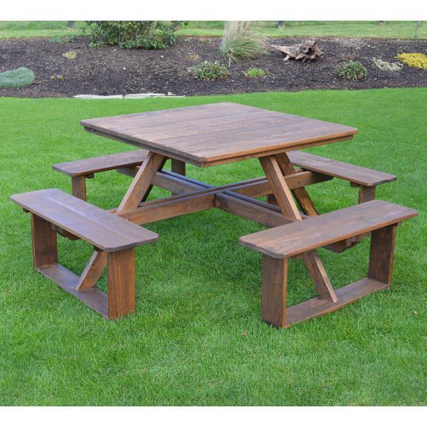 Pressure Treated Pine Square Walk-In Table - Durable Outdoor Dining & Patio Furniture for Backyard, Garden & Deck Use