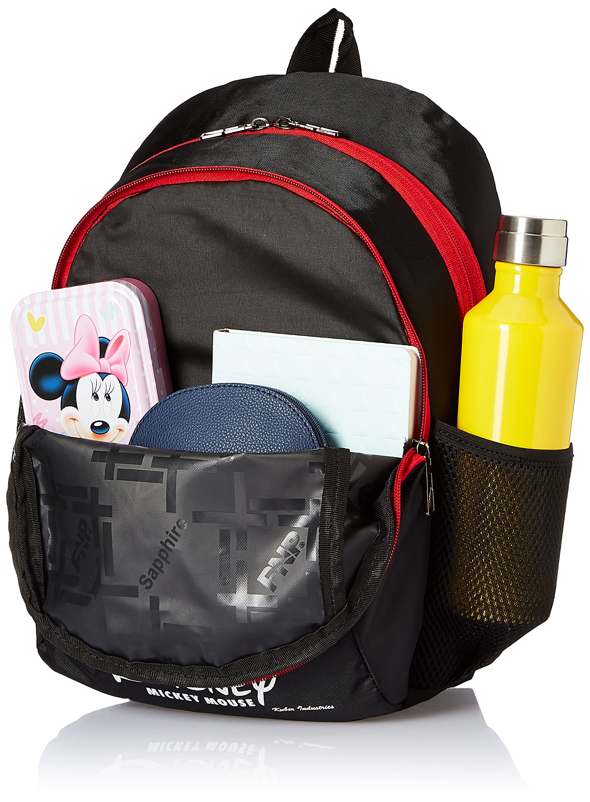 Kuber Industries Disney Mickey Mouse Print Unisex School Backpack for Kids - Lightweight Durable Polyester Bookbag for Boys & Girls - Perfect for School, Travel & Daily Use