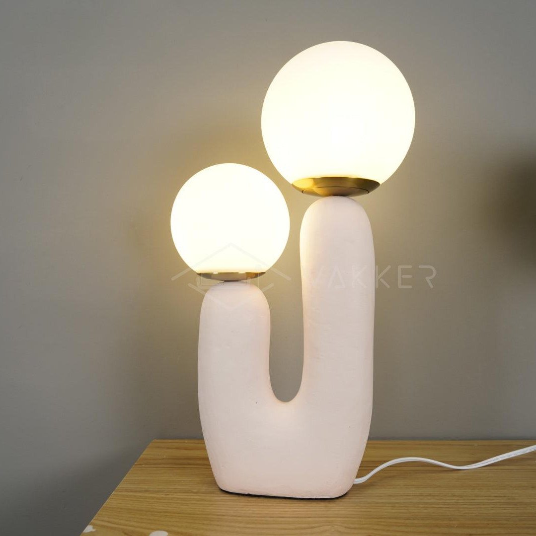 Oo Rough Table Lamp - Modern Industrial Bedside Lighting for Living Room, Bedroom & Office - Dimmable LED Desk Lamp with Adjustable Brightness