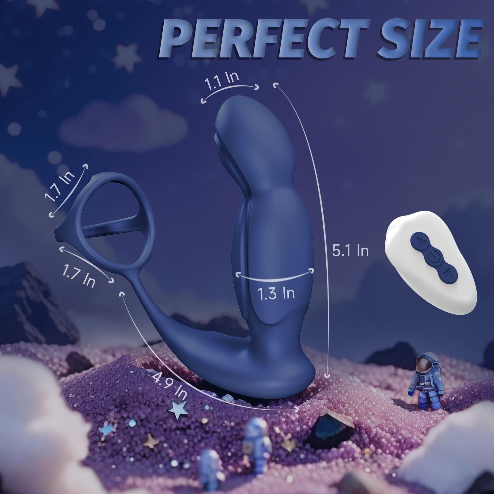 Premium Prostate Massager with APP Remote Control - 9 Vibration & Swing Modes, Anal Dildo Vibrator with Cock Ring - Male P-Spot Stimulator for Enhanced Pleasure | Perfect for Solo Play, Couples Exploration & Sensual Massage Therapy