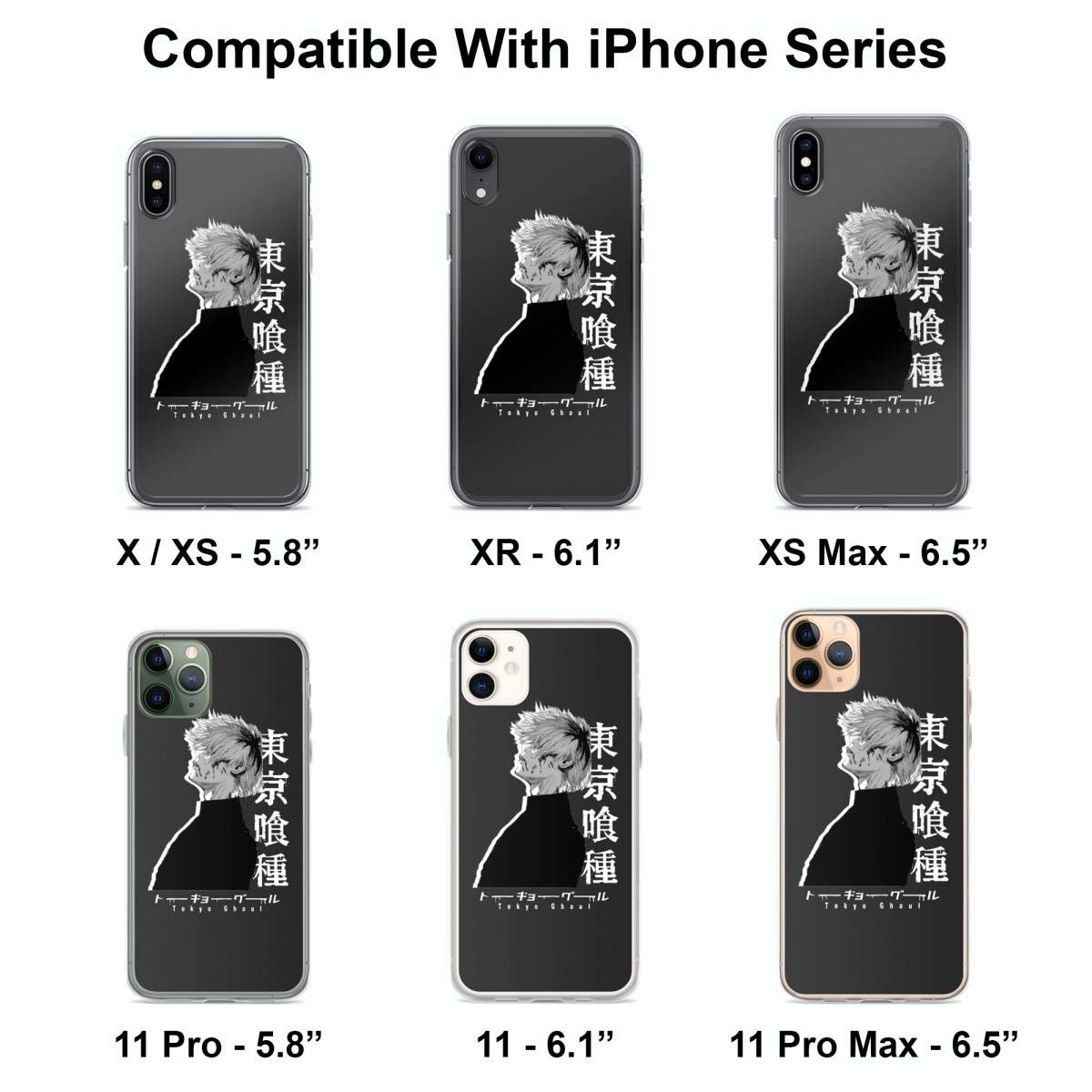 Kaneki Ken Tokyo Ghoul White Version Shockproof Phone Case for iPhone 15 14 13 12 11 X XS XR 8 7 6 6S Plus Pro Max - Perfect for Anime Fans & Daily Protection