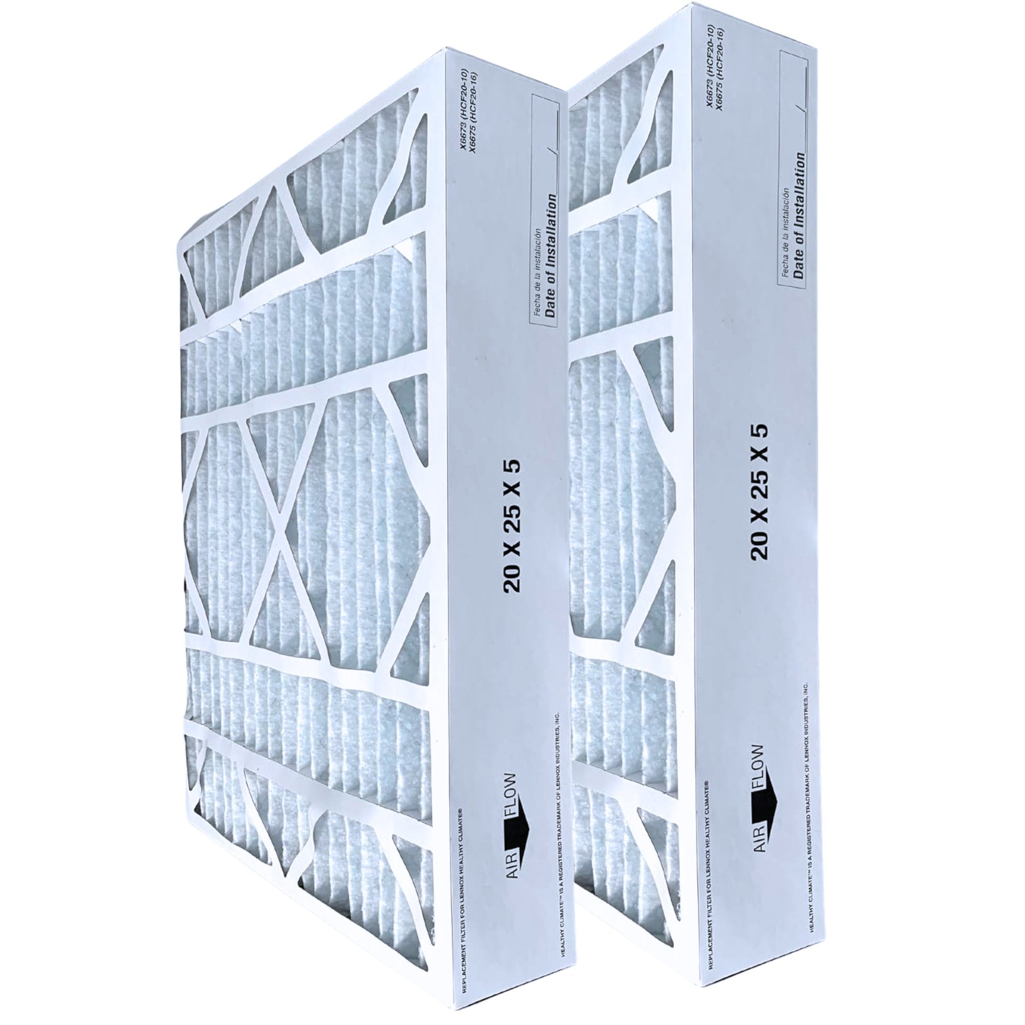 Atomic X6673 MERV 11 Lennox Compatible Air Cleaner Filter Media for HCC20-28 (20x25x5 Inches) - 2 Pack | HVAC System Replacement Filters for Home & Office Air Purification