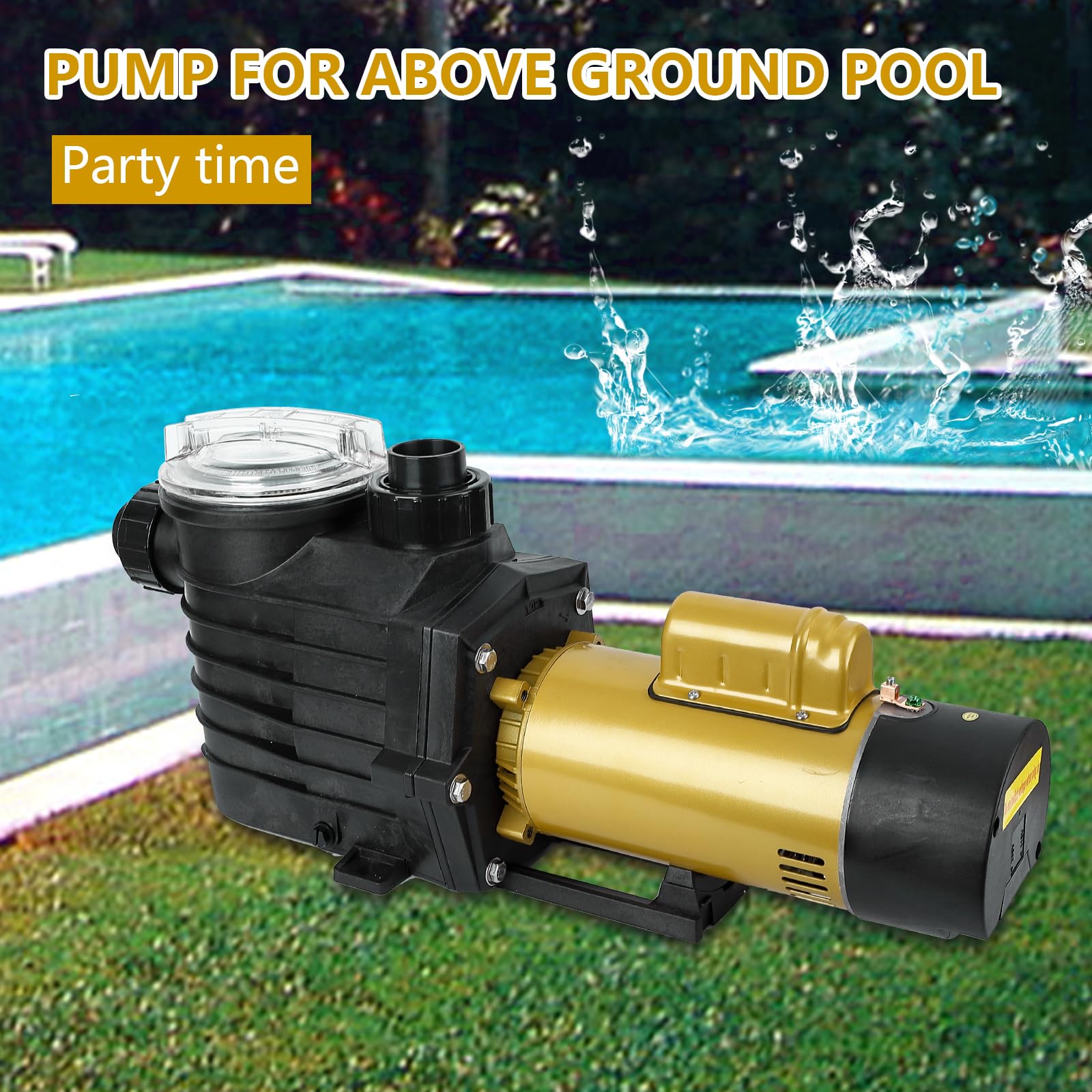 **3HP Dual Speed Swimming Pool Pump - 8896GPH High Flow, 115V/230V, Self-Priming, Energy Efficient & Quiet - for In-Ground & Above-Ground Pools with Filter Basket & Drain Plug - Perfect for Backyard, Residential, and Commercial Pool Maintenance**