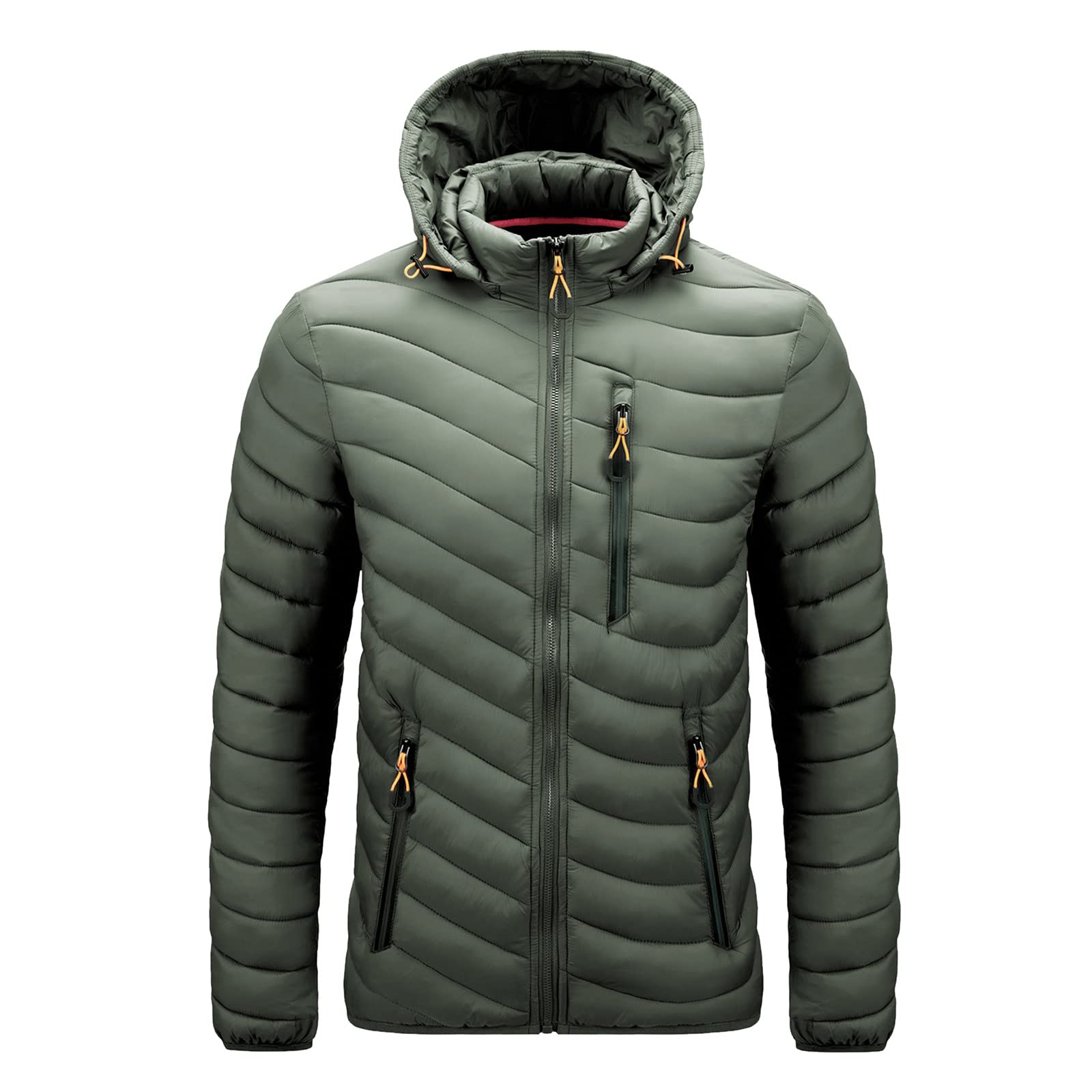 Men's Plus Size Casual Parka Coat with Detachable Hood - Warm Winter Jacket with Zipper Pockets & Long Sleeves | Perfect for Outdoor Activities, Hiking & Cold Weather