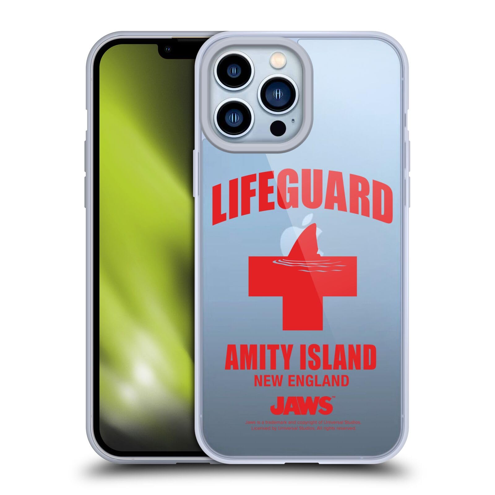 Officially Licensed Jaws Lifeguard iPhone 13 Pro Max Case - Soft Gel Phone Cover with Key Art Design - Perfect for Beach, Pool & Summer Outdoor Activities