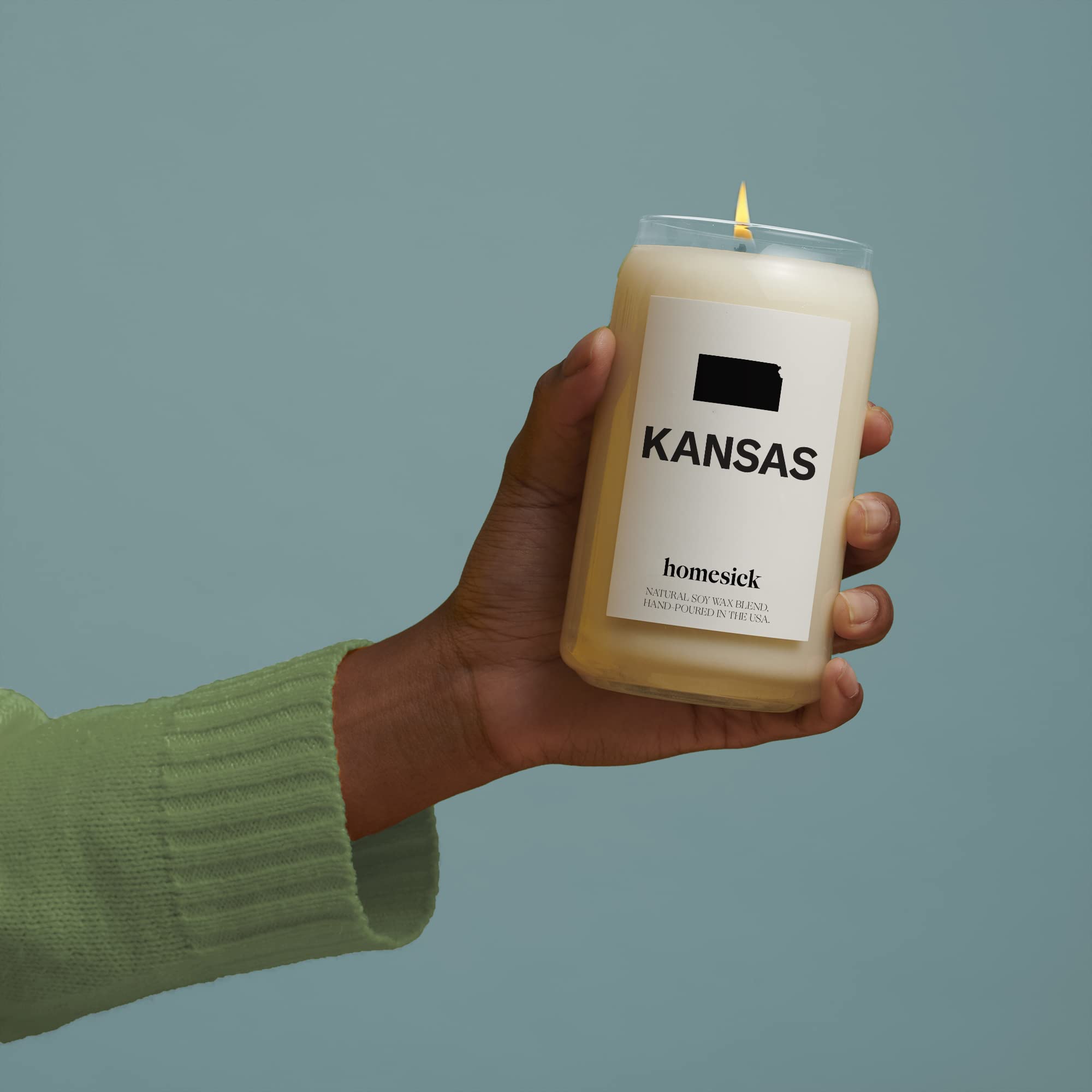 Premium Kansas Scented Candle - Lime, Grass & Cotton Aromatherapy | 13.75 oz Natural Soy Blend Candle | 60-80 Hour Burn Time | Home Decor & Relaxation Gift for Stress Relief, Meditation & Cozy Evenings